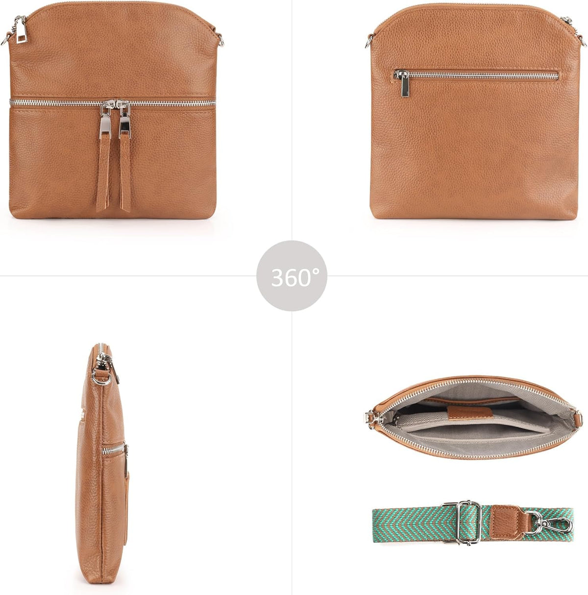 befen Genuine Leather Small Crossbody Purses for Women Travel Cross Body Bags Lightweight with Adjustable Shoulder Strap