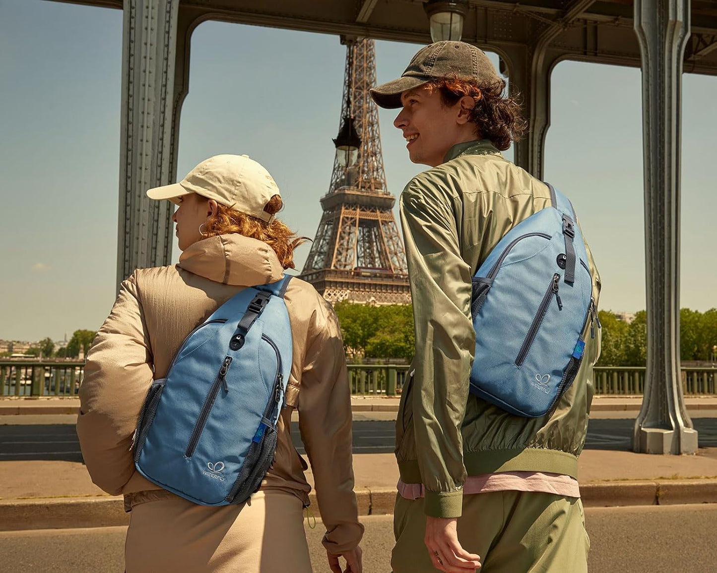 WATERFLY Sports Crossbody Sling Backpack Sling Bag Chest Bag Daypack for Cycling Hiking Running Men Women