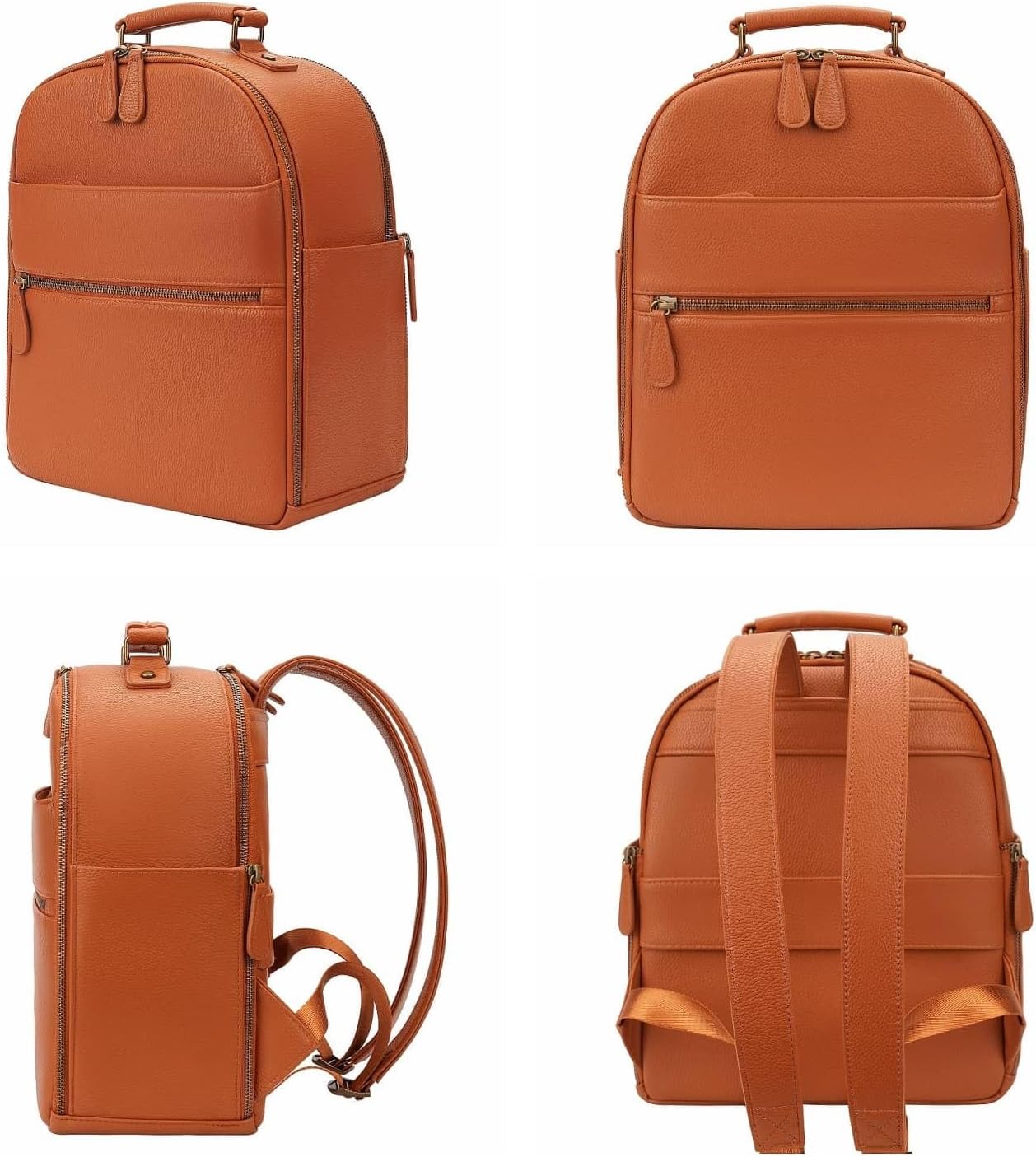 Small Camera Backpack, Classic PU Leather with 11 Inch Pad/Tablet Compartment, Professional Camera Bag for Photographers for DSLR, 10L Brown