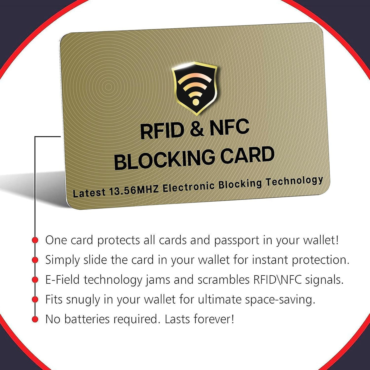 SaiTech IT RFID Cards One Card Protects Entire Wallet Purse for Men & Women, Contactless Bank Debit Credit Card ProteRFID Goldenctor ID ATM Guard Card โ Golden (50 PCs Bulk RFID Card Golden)