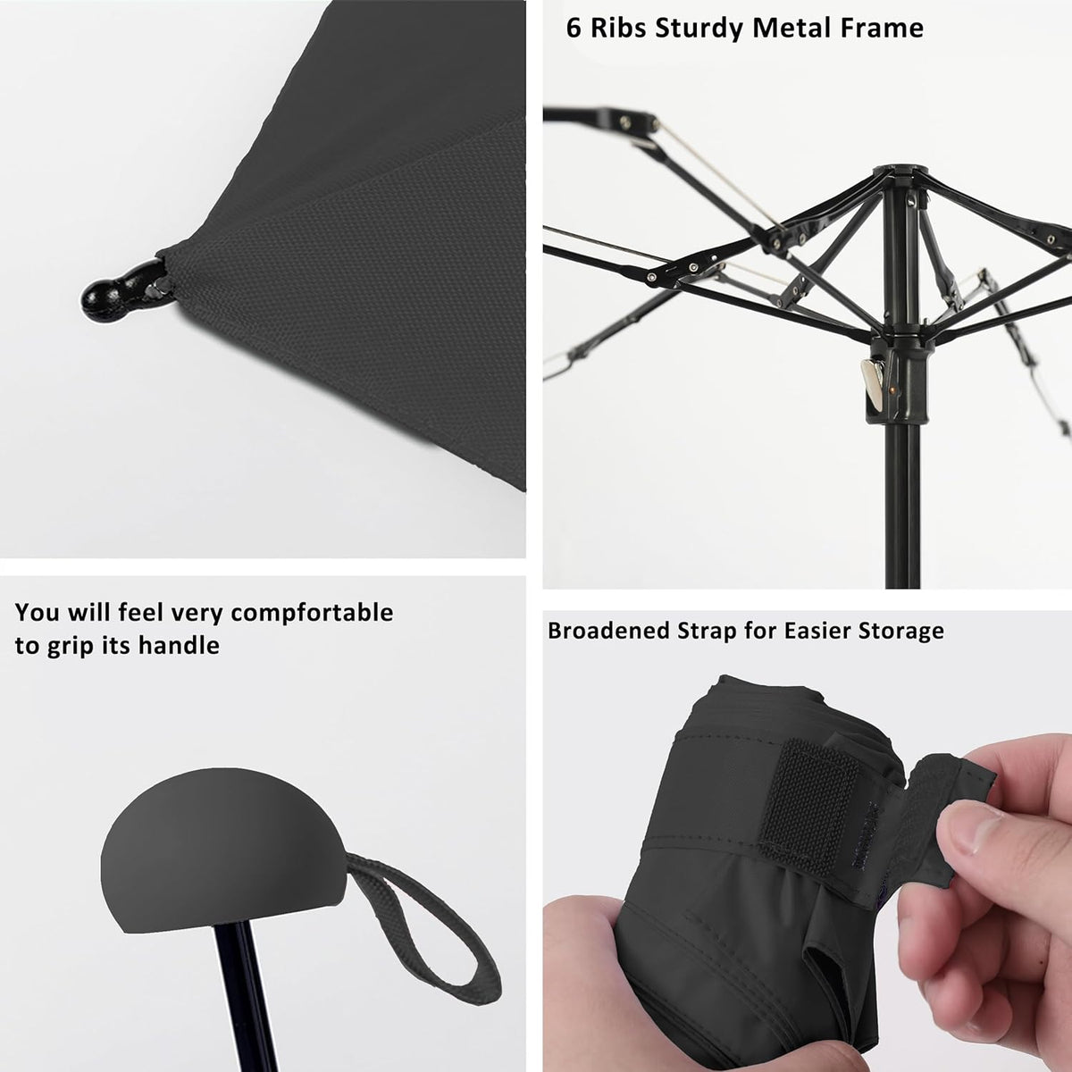 BAODINI Travel Mini Umbrella for Purse With Case Small Compact UV Sun Protection Sun Lightweight Tiny Pocket Umbrella for Women Kids and Men