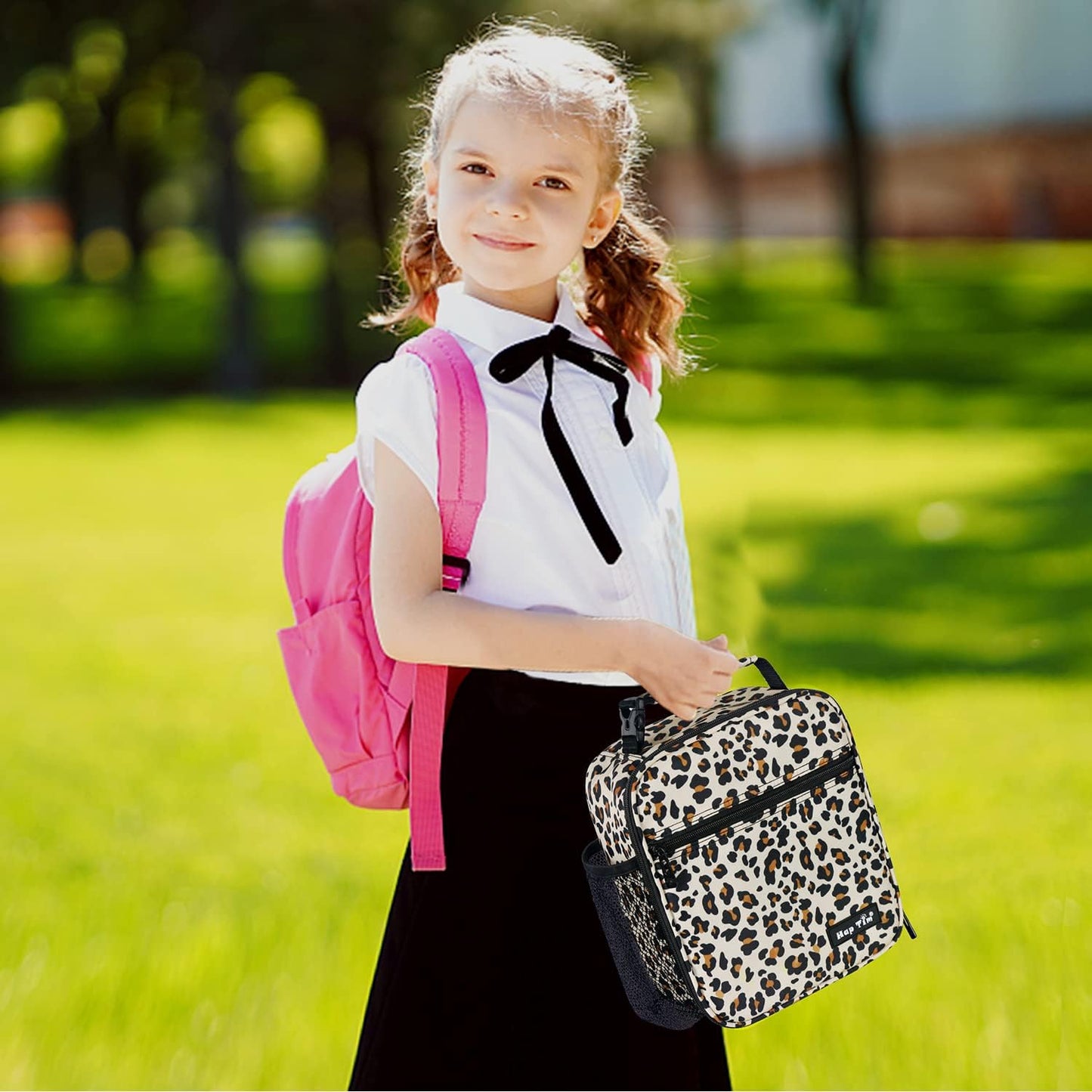 Hap Tim Insulated Lunch Bag Women, Reusable Lunch Box for Women, Adluts Lunchbox for Office Work, Portable Lunchbag, Leopard Print(18654-LP)