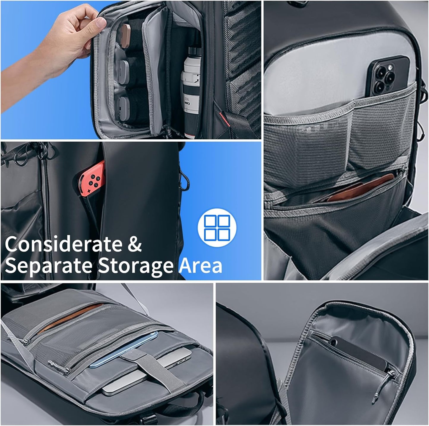 UURig ULANZI BP09 Traker Camera Backpack • 22L • Versatile Camera Travel Bag • Quick Access • Well Organized Professional Photography Storage • Shoulder Backpack • for Sony/Nikon DSLR Cameras