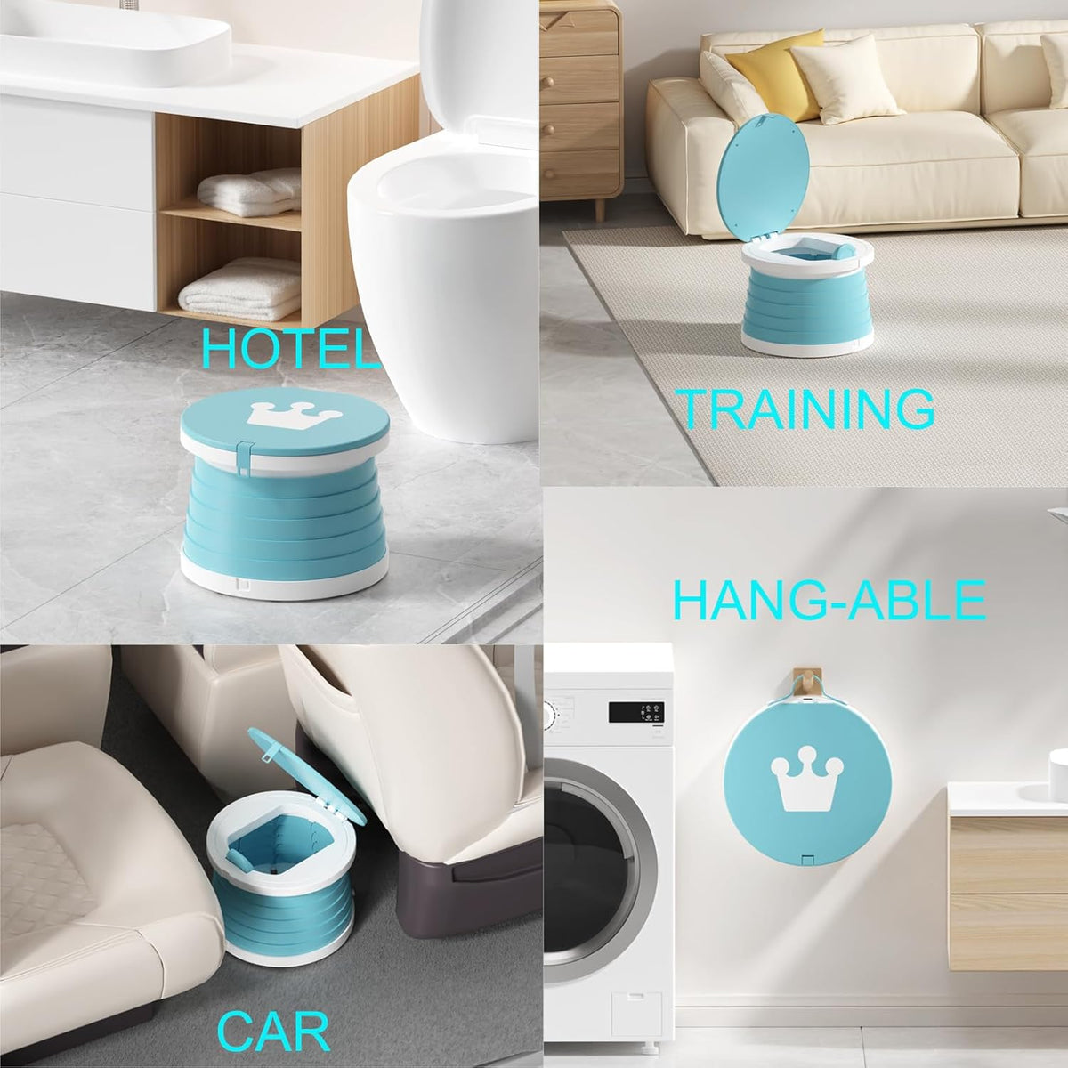Travel Potty Seat Fold-and-Go Portable Training Toilet for Baby, Kids, Toddlers, Foldable Easy to Use, Durable and Strong, Ideal for Indoor, Travel, Camping, and Outdoor Activities