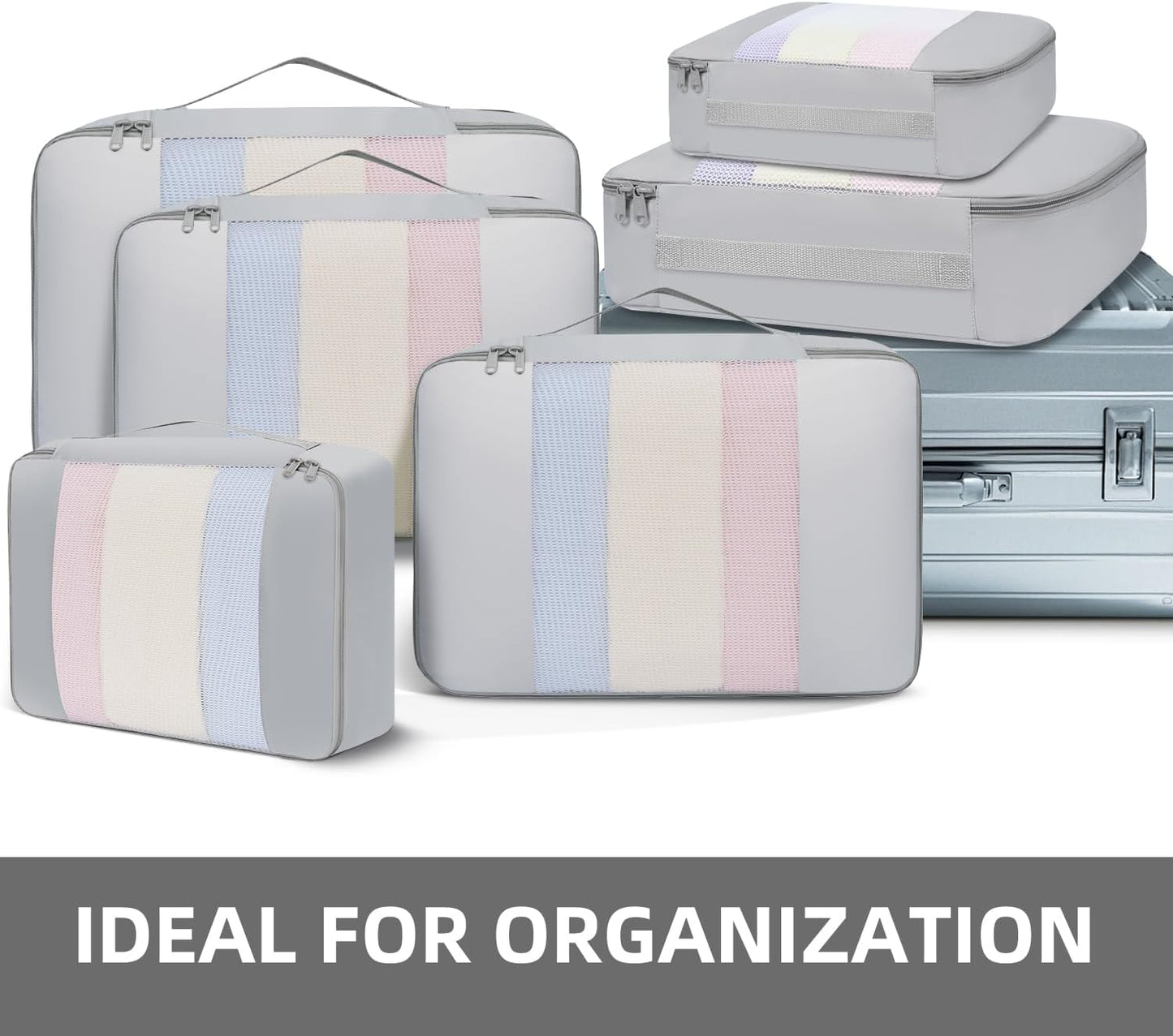 BAGAIL 6 Set/8 Set/10 Set Packing Cubes Various Sizes Packing Organizer for Travel Accessories Luggage Carry On Suitcase