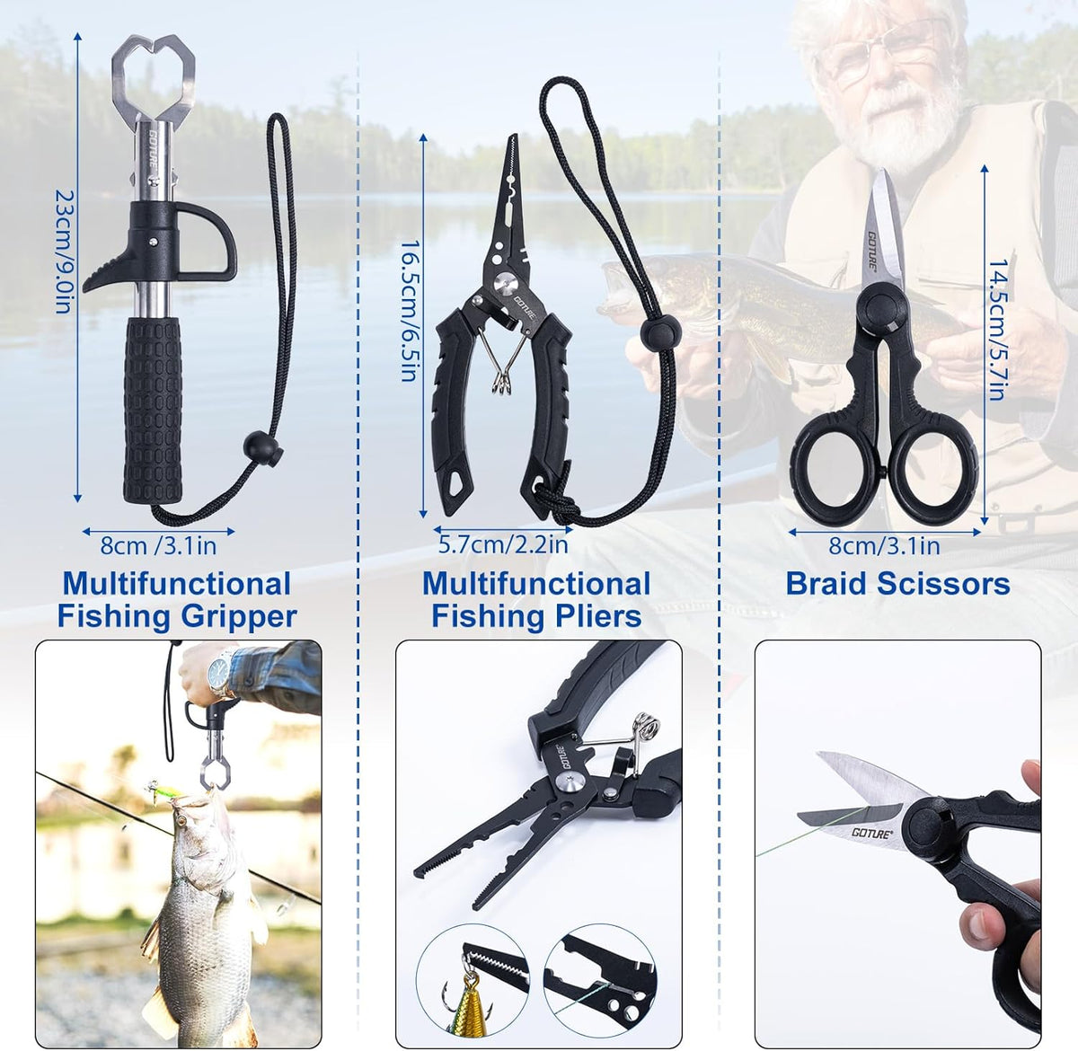 Goture Fishing Rod and Reel Combo,Fishing Pole,Telescopic Fishing Rod Kit with Spinning Reel, Telescopic Fishing Pole with Carrier Bag for Freshwater Saltwater for Men Women