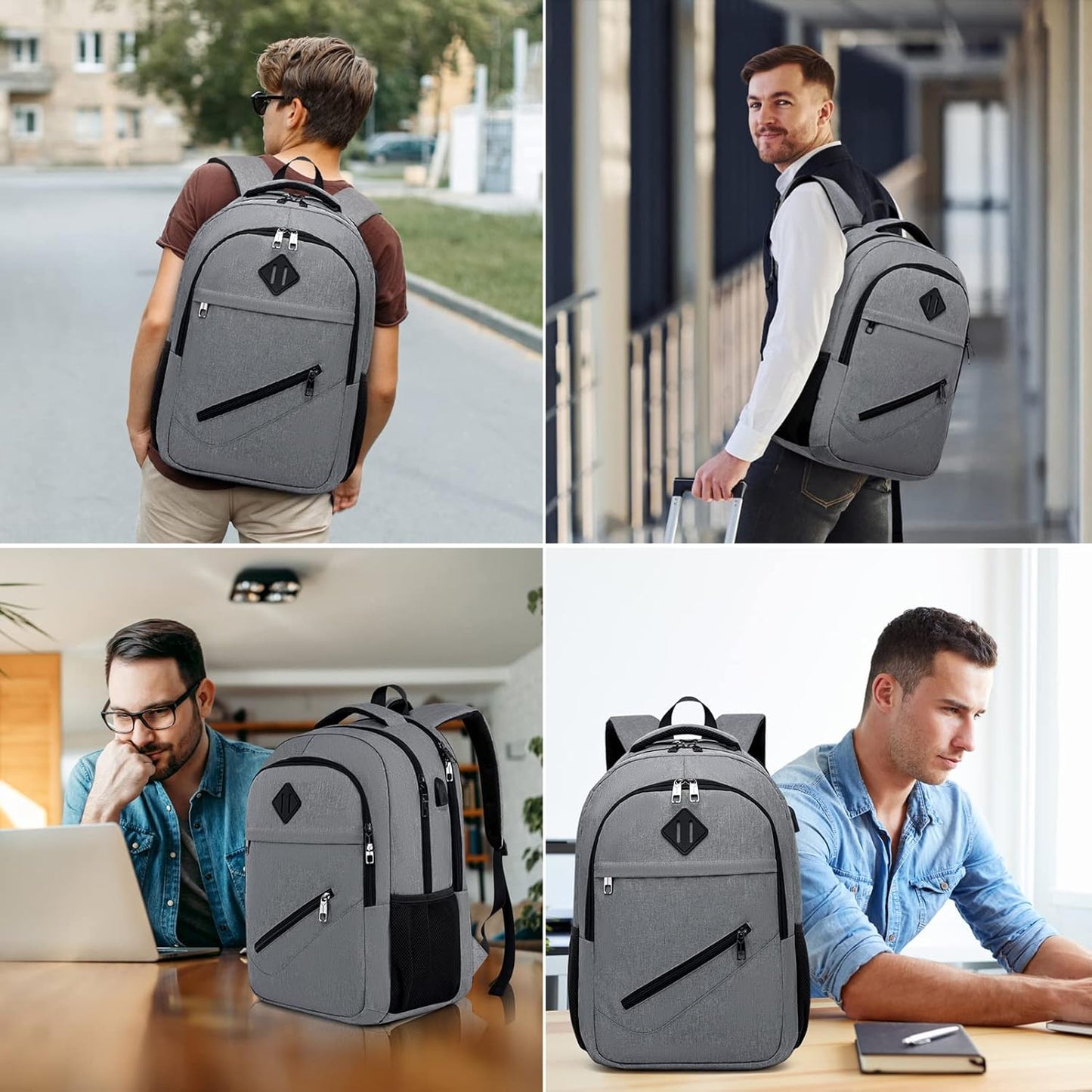 Backpack, School Backpacks for Teen Boys & Girls, Student Bookbag Fits 17.3 Inch Laptop with USB Charging Port, Water Resistant Travel Backpack, Sturdy Anti Theft Computer Bag Gifts Men Women