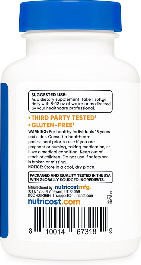 Nutricost Astaxanthin 4mg, Gluten Free and Non-GMO, 120 Softgels (4 Month Supply)