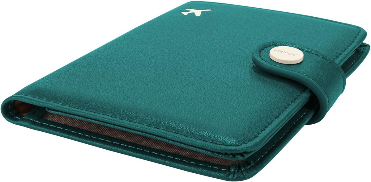 ZOPPEN Passport Holder Women, Passport Cover Travel Wallet Rfid Blocking Passport Wallet Cover Case Travel Essentials Document Organizer, Tea Green