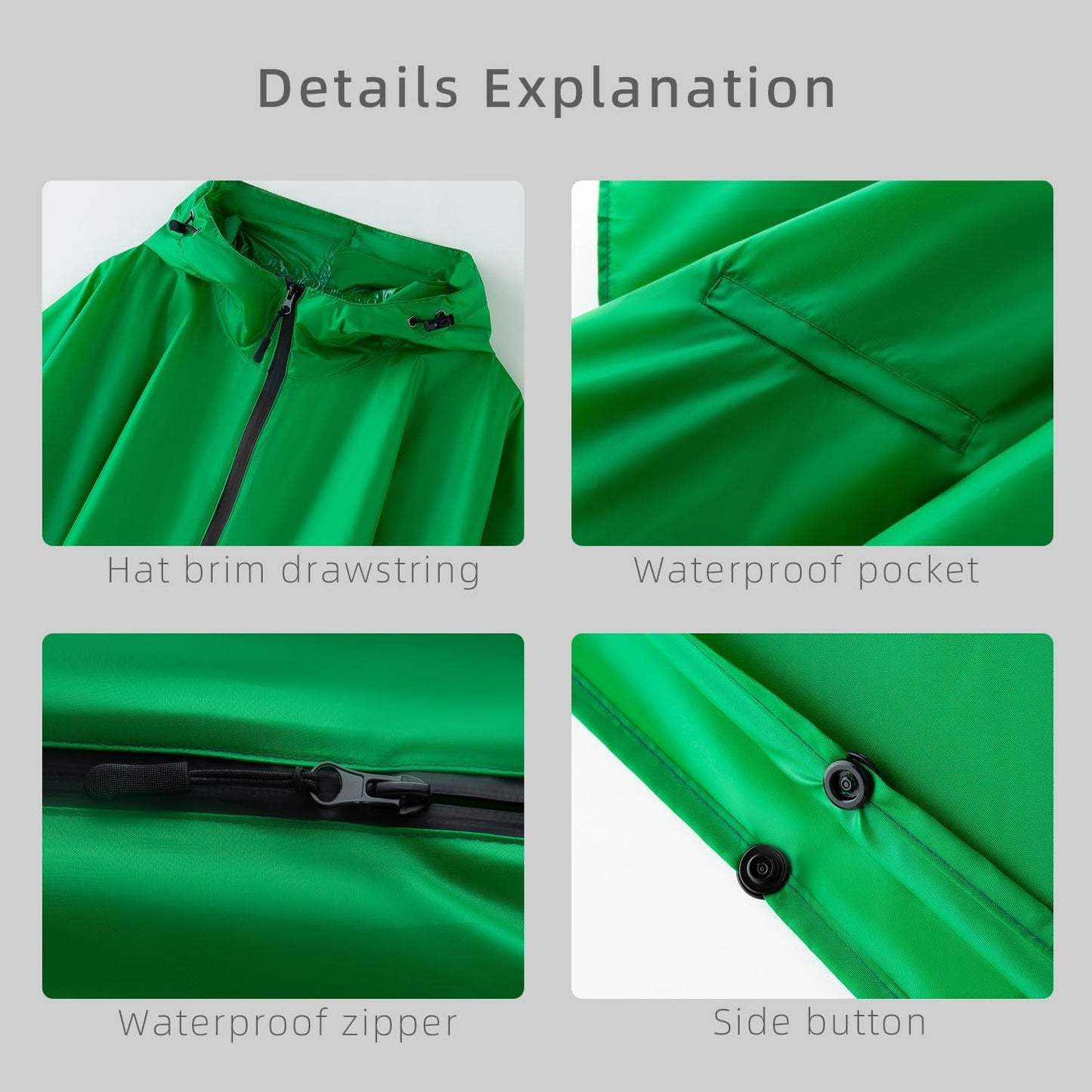 Cloak raincoat Unisex poncho Adult hooded men and women with pockets Mountaineering hiking rainstorm prevention