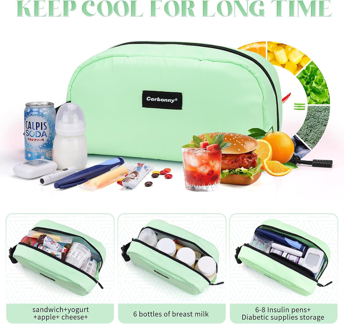 Small Cooler Bag Freezable Lunch Bag for Work School Travel,Leak-proof Small Lunch Bag,Small Insulated Bag For Kids/Adults,Freezer Lunch Bags,Freezable Snack Bag,Mini Lunch Bag 9.8x5.5x4 inches