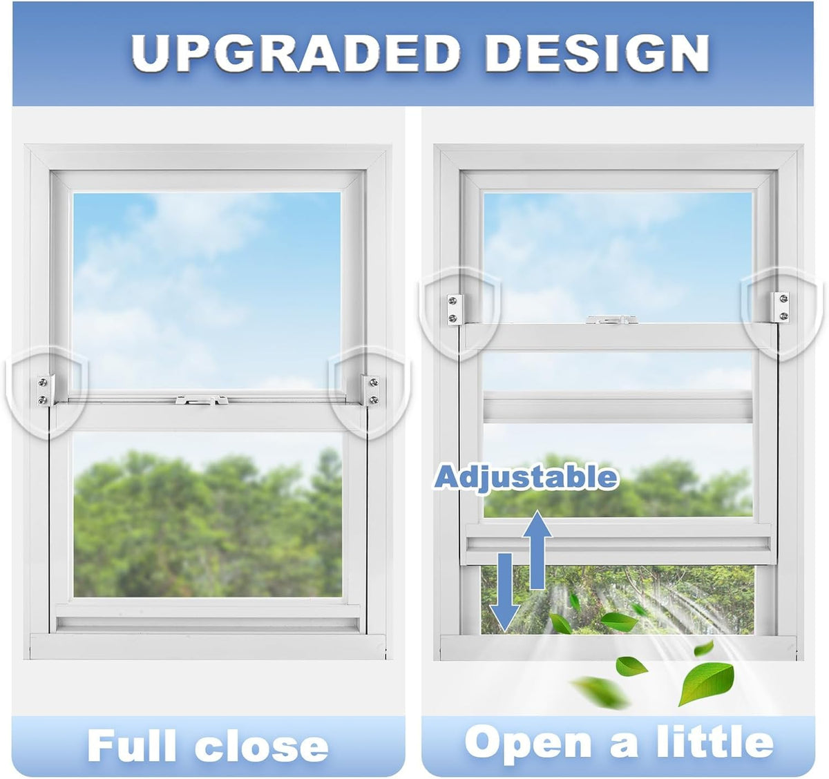 6 Sets Sliding Window Locks with Key, Window Locks for Up and Down Windows,Easy to Install Vertical & Horizontal Window Security Locks,Adjustable Aluminum Window Stopper Lock(Silver)