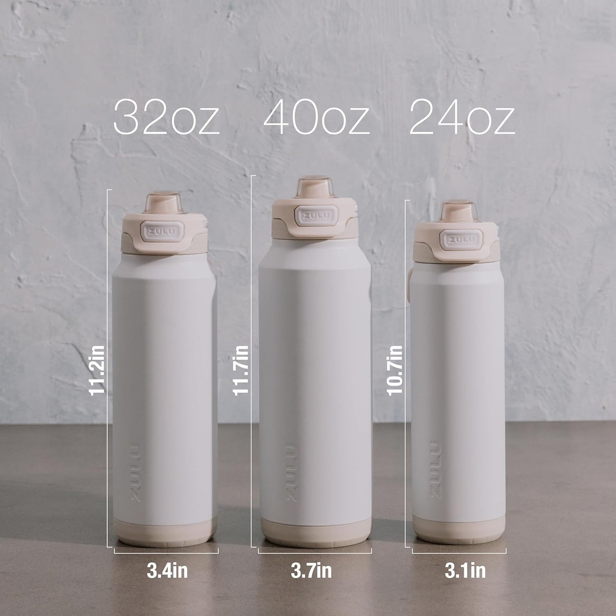 ZULU Powerfill Pro 24oz Stainless Steel Water Bottle with Quick Fill Lid, Triple Walled Vacuum Insulated Metal, Leak Proof Locking Lid, Sip and Chug, Reusable BPA Free, Sherbert