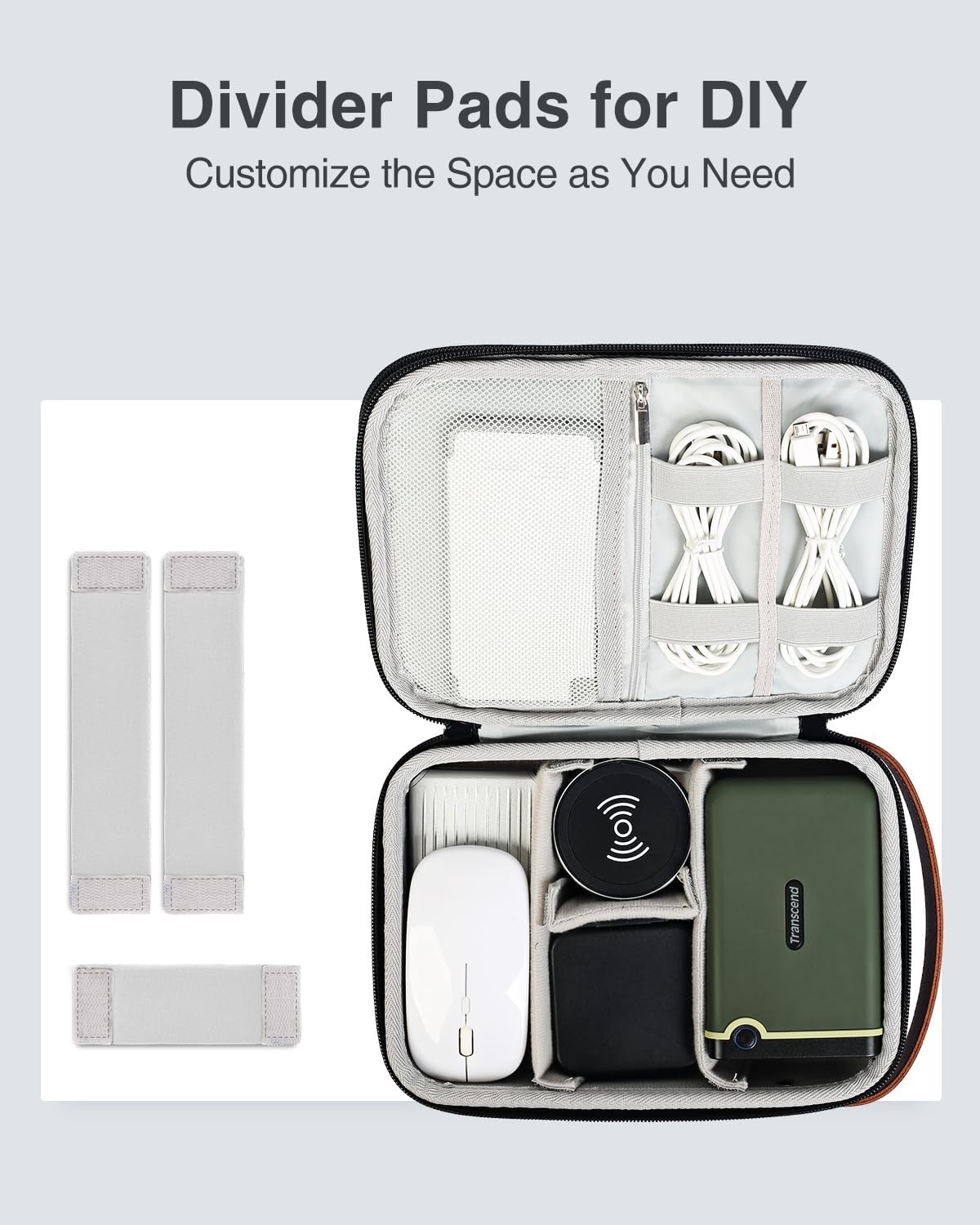 Luxtude Electronics Organizer Travel Case, Tech Organizers Travel Case, Hard Cases for Electronics, Hard Charger Bag, Portable Cable Bag, Travel Essentials for Charger/Mouse/Cash/Card