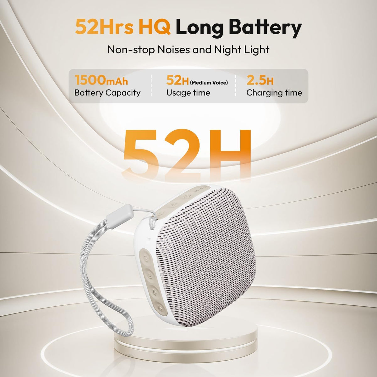Portable Sound Machine for Travel, White Noise Sound Machine for Sleeping with Night Light, Mini Noise Machine with 20 Quality Non-looping Sounds, Headphone Jack, Memory, Timer for Adults,Hotel
