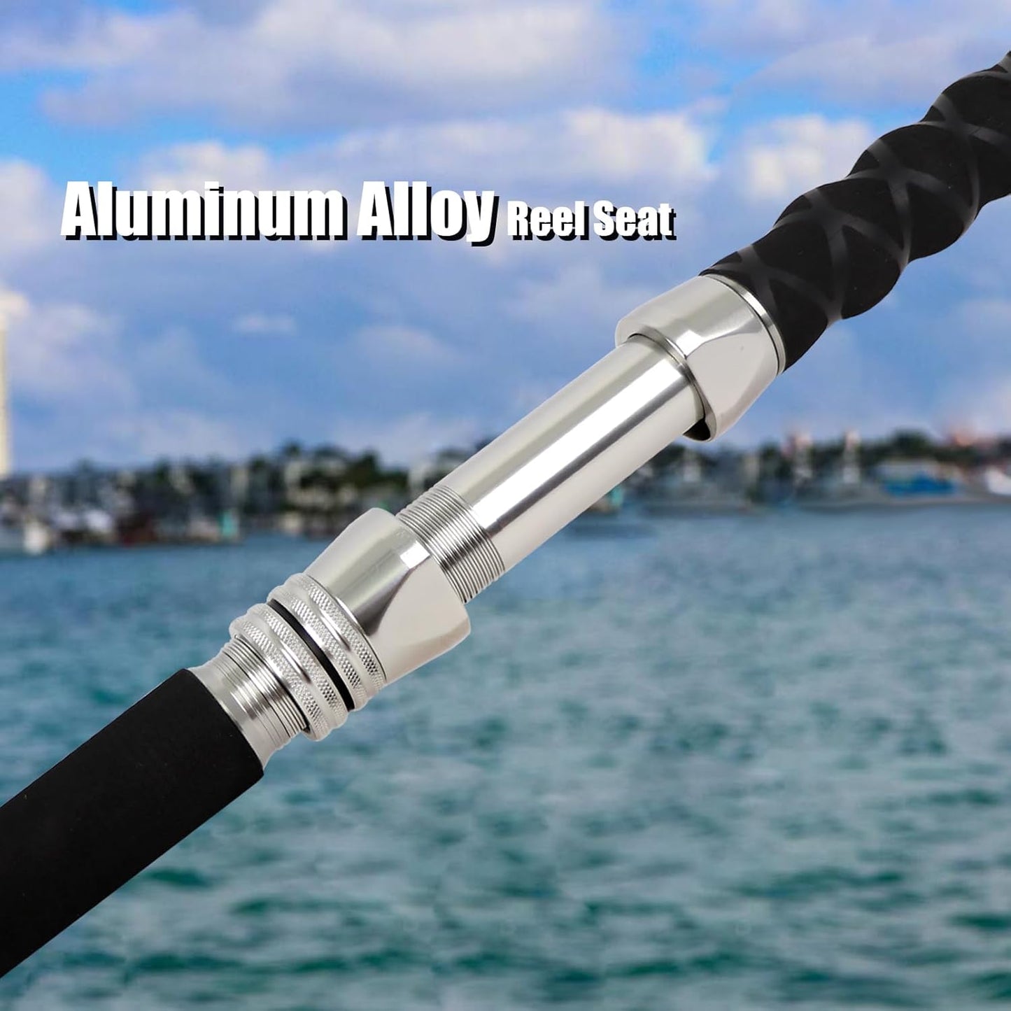 Fiblink 2-Piece Boat Conventional Fishing Rod Portable Spinning/Casting Rod Carbon Fishing Pole