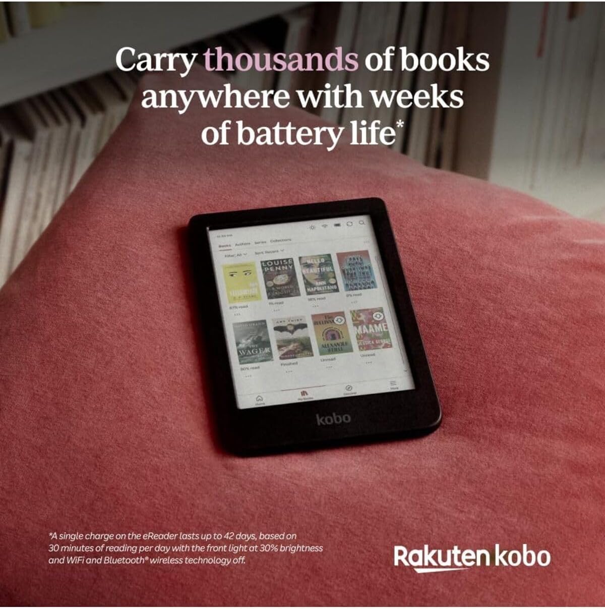 Kobo Clara Colour | eReader | 6β Glare-Free Colour E Ink Display | Dark Mode Option | Waterproof | Audiobooks | 16GB of Storage | Black