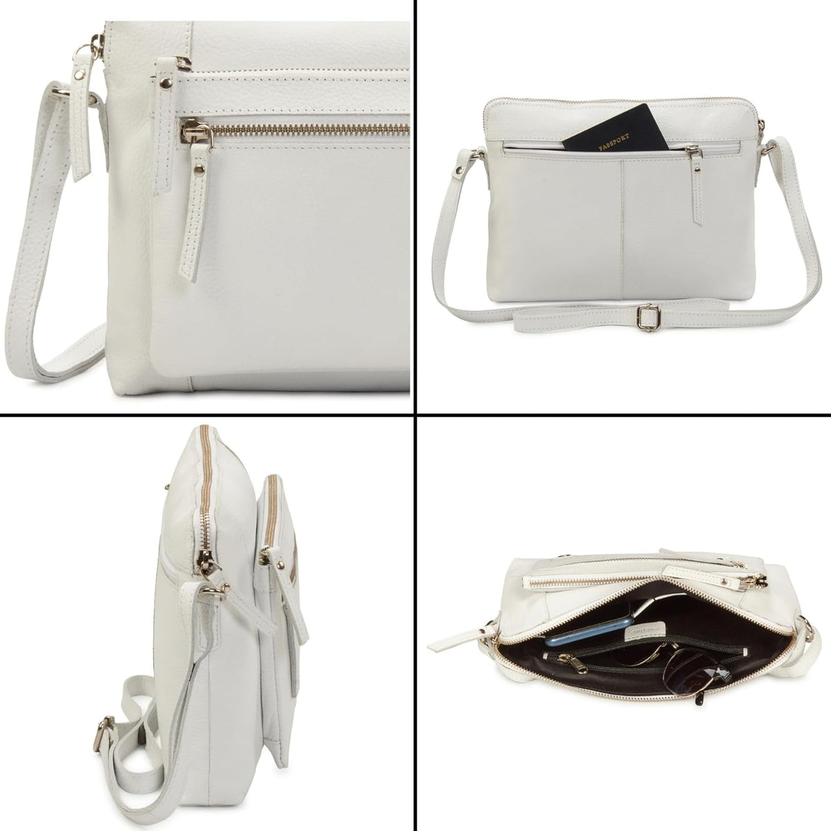 Wise Owl Accessories Small Soft Pebbled Real Leather Crossbody Handbags Purses Sling Crossover Shoulder Bag
