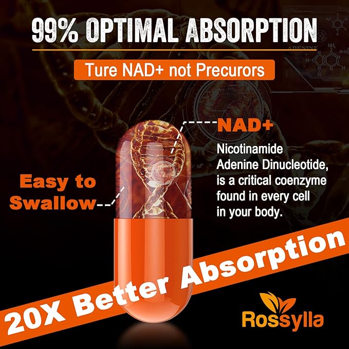 1300 MG Liposomal NAD+ Supplement | Highest Absorption | Purest NAD Supplemet to Boost NAD+ Effetively | Boosting NAD+ Supplement for Aging Defese, Cellular Energy, Longevity | 120 Count