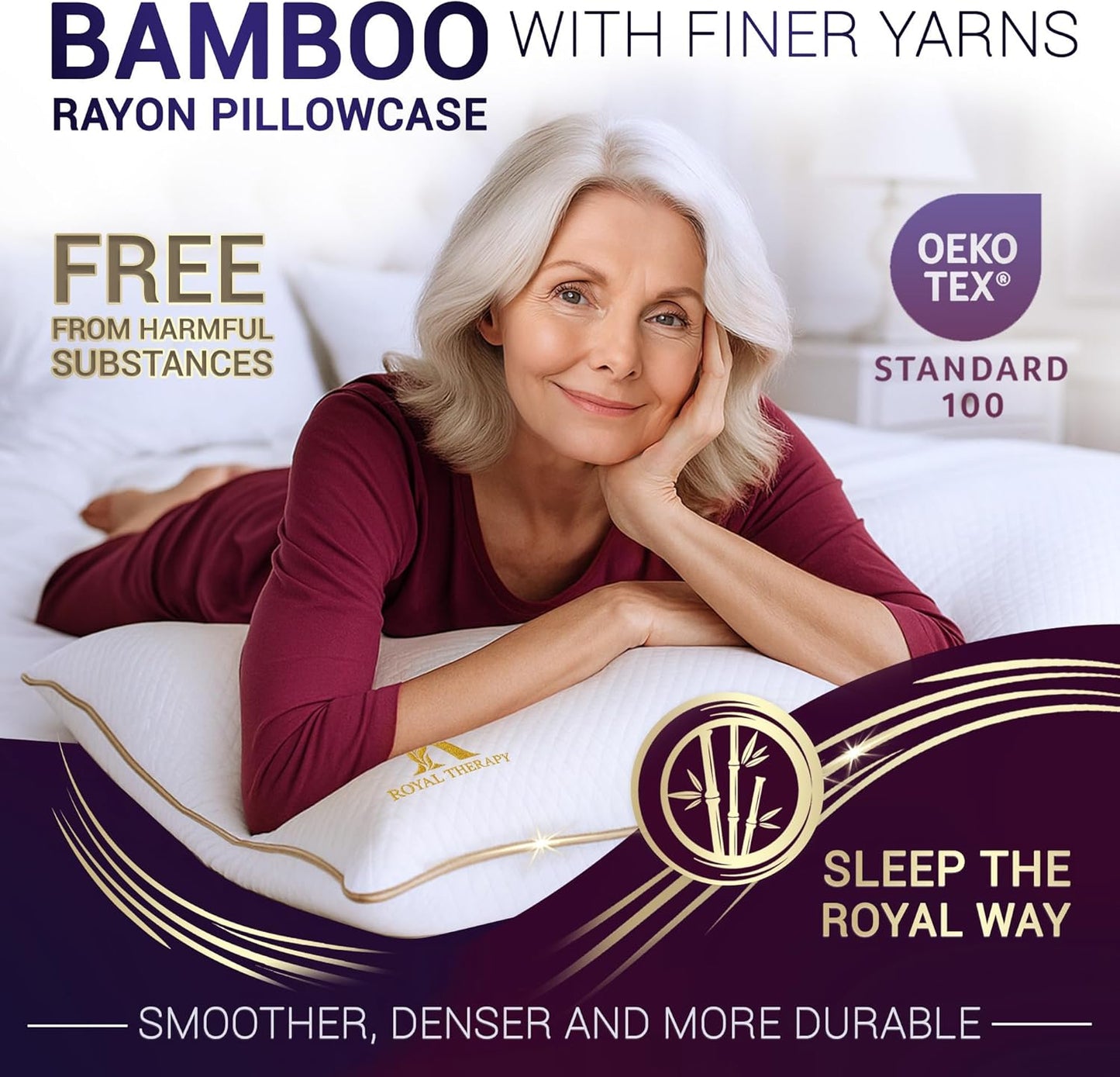 Royal Therapy Long Body Pillow β Full Body Pillow for Adults and Side Sleepers β Long Pillow for Bed with Cooling Memory Foam β Adjustable Firm Long Pillow for Back Pain, Hugging & Sleep Support