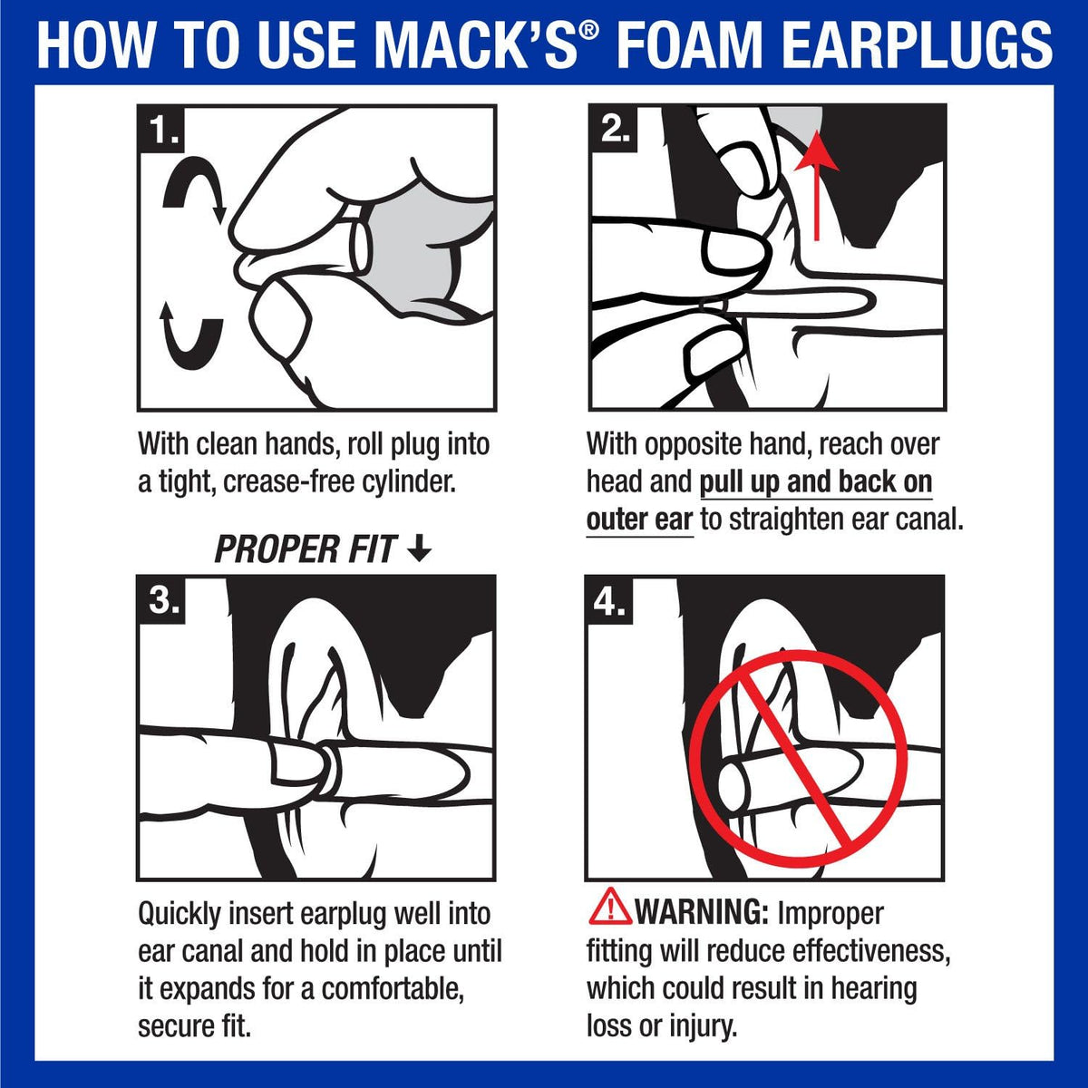 Mack's Ultra Soft Foam Earplugs, 3 Pair - 33dB Highest NRR, Comfortable Ear Plugs for Sleeping, Snoring, Travel, Concerts, Studying, Loud Noise, Work | Made in USA