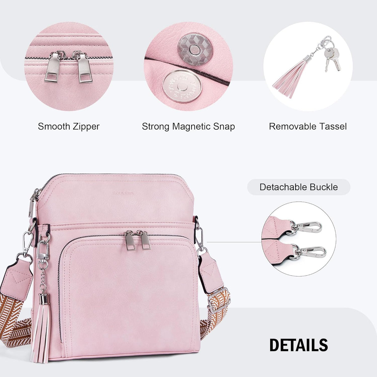 Crossbody Purse for Women,Lightweight Medium Crossbody Bag Soft Leather Women's Shoulder Handbags with Tassel