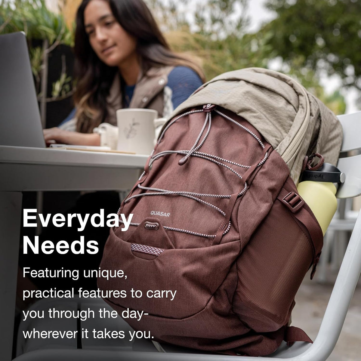 Osprey Quasar 26L Commuter Backpack, Green Tunnel/Brindle Brown