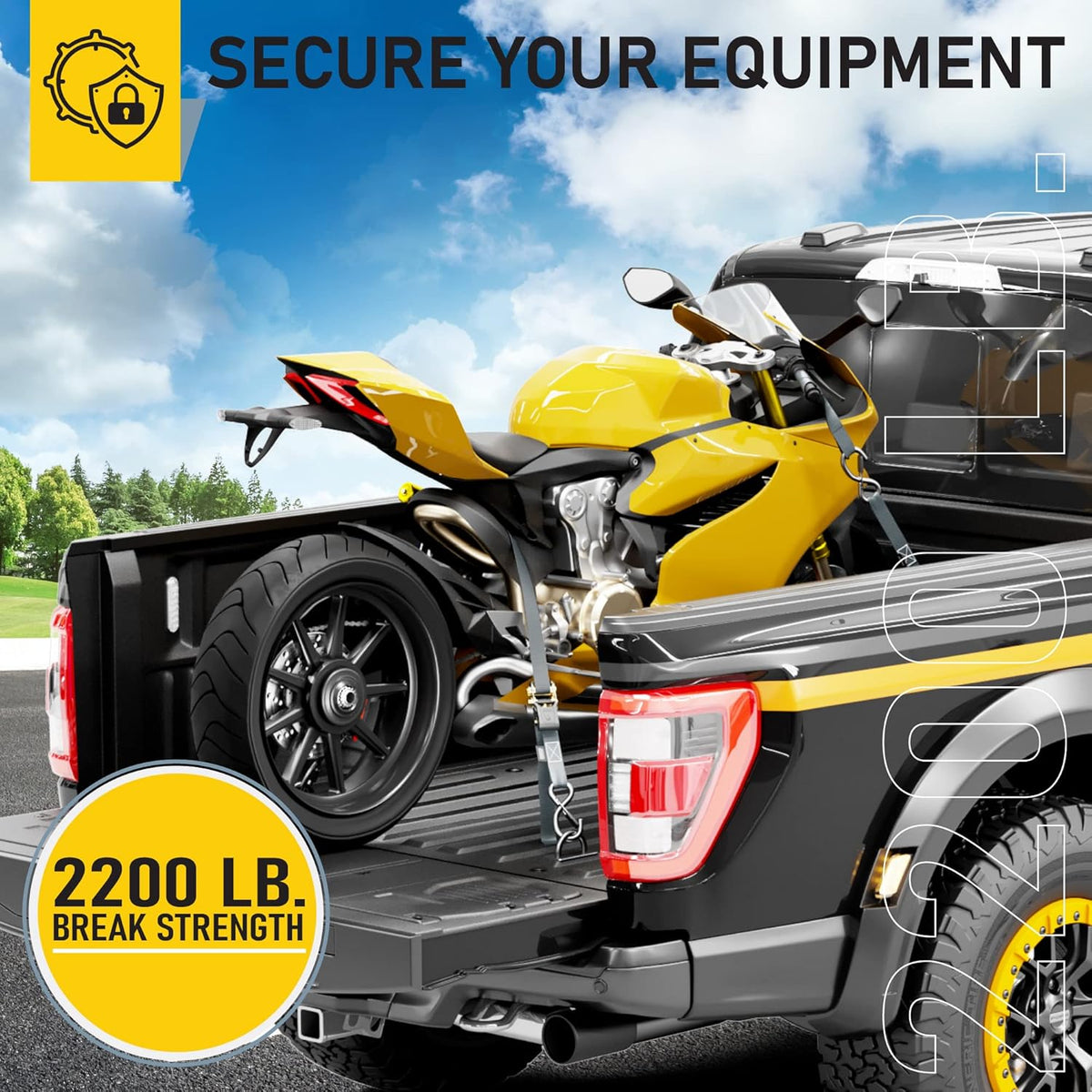 AUGO Ratchet Straps Heavy Duty 4 Pack -15 FT - 2200 LB Break Strength β with Safety Lock S Hooks - Cargo Straps for Moving, Appliances, Motorcycle β Soft Loop Tie Downs