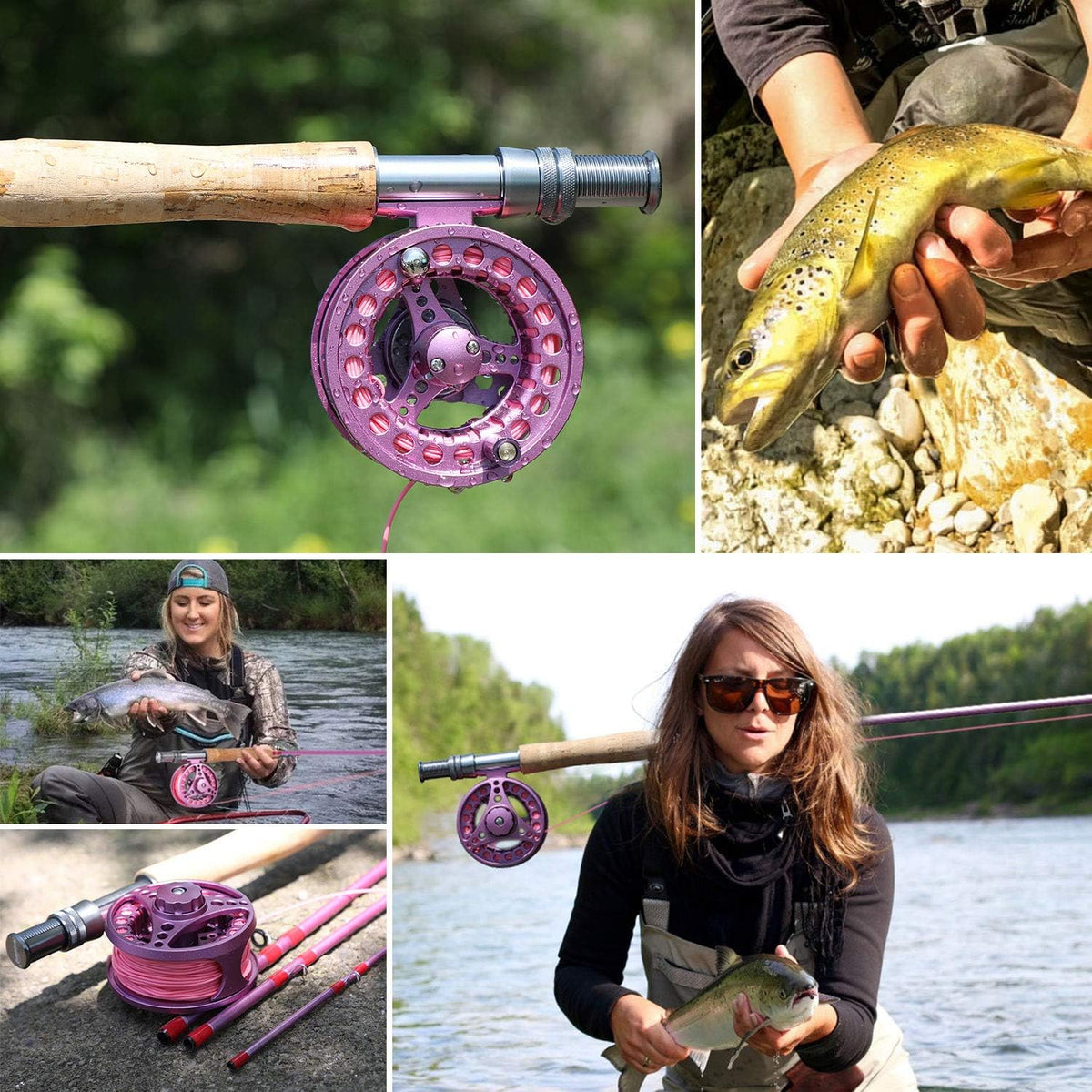 Sougayilang Fly Fishing Rod Reel Combos with Lightweight Portable Fly Rod and CNC-machined Aluminum Alloy Fly Reel,Fly Fishing Complete Starter Package