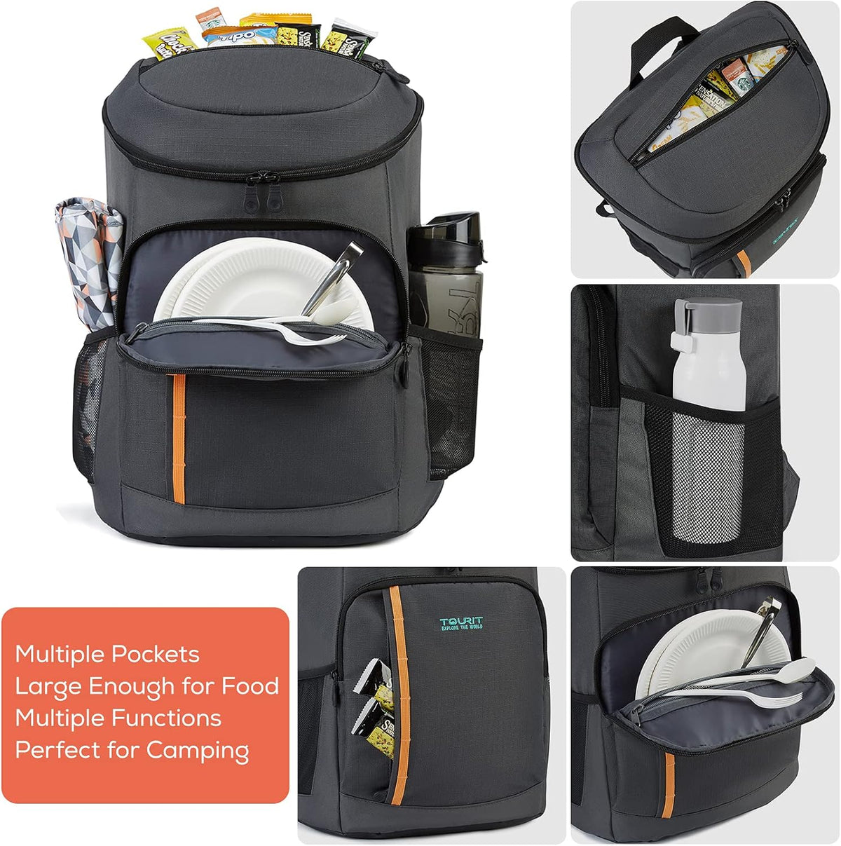 TOURIT Cooler Backpack 30 Cans Lightweight Insulated Backpack Cooler Leak-Proof for Men and Women