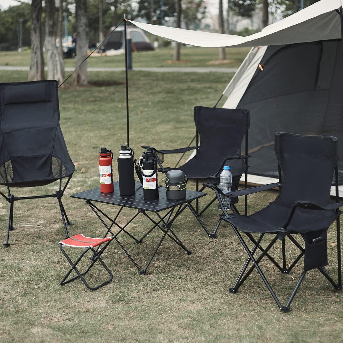 Damei century 4PCS Folding Camping Chairs-Lightweight, Installation-Free, Portable Chair for Beach, Lawn, Outdoor Sports