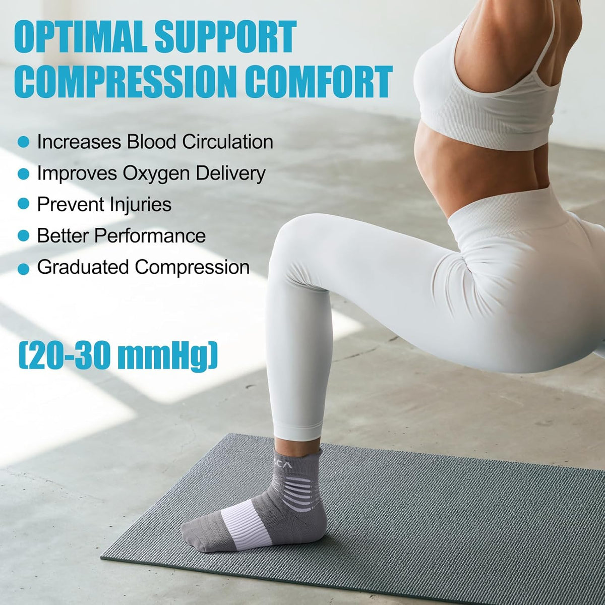 NEENCA Medical Compression Socks for Women & Men Circulation—2 Pairs, Ankle Compression Stockings for Pain Relief, Plantar Fasciitis, Swelling, Running, Nurses, Travel, Pregnancy, Flying. 20-30 mmHg