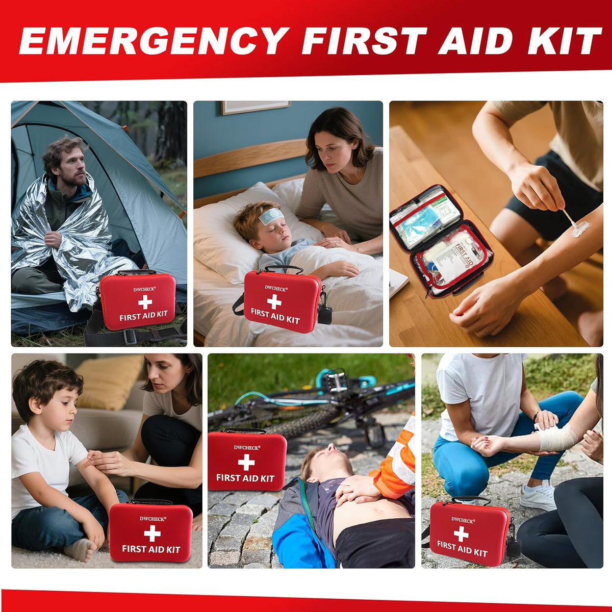 426 Piece Large First Aid Kit, Waterproof Compact Portable Hard Case Emergency Medical Kit for Home, Car, Travel, Businesses, Office, Hiking, Vehicle, Boat - Outdoor Survival Kit