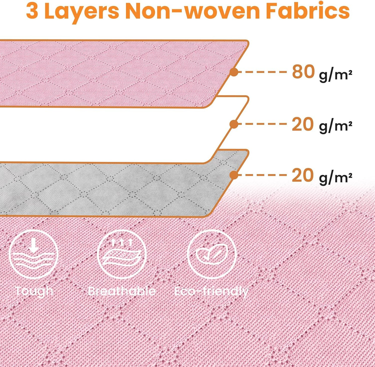 Fab totes 24 Gallons Clothes Storage, Foldable Thick Fabric Blanket Storage Bags, Containers for Organizing Bedroom, Closet, Clothing, Comforter, Organization with Handle (8 Pack,Pink)