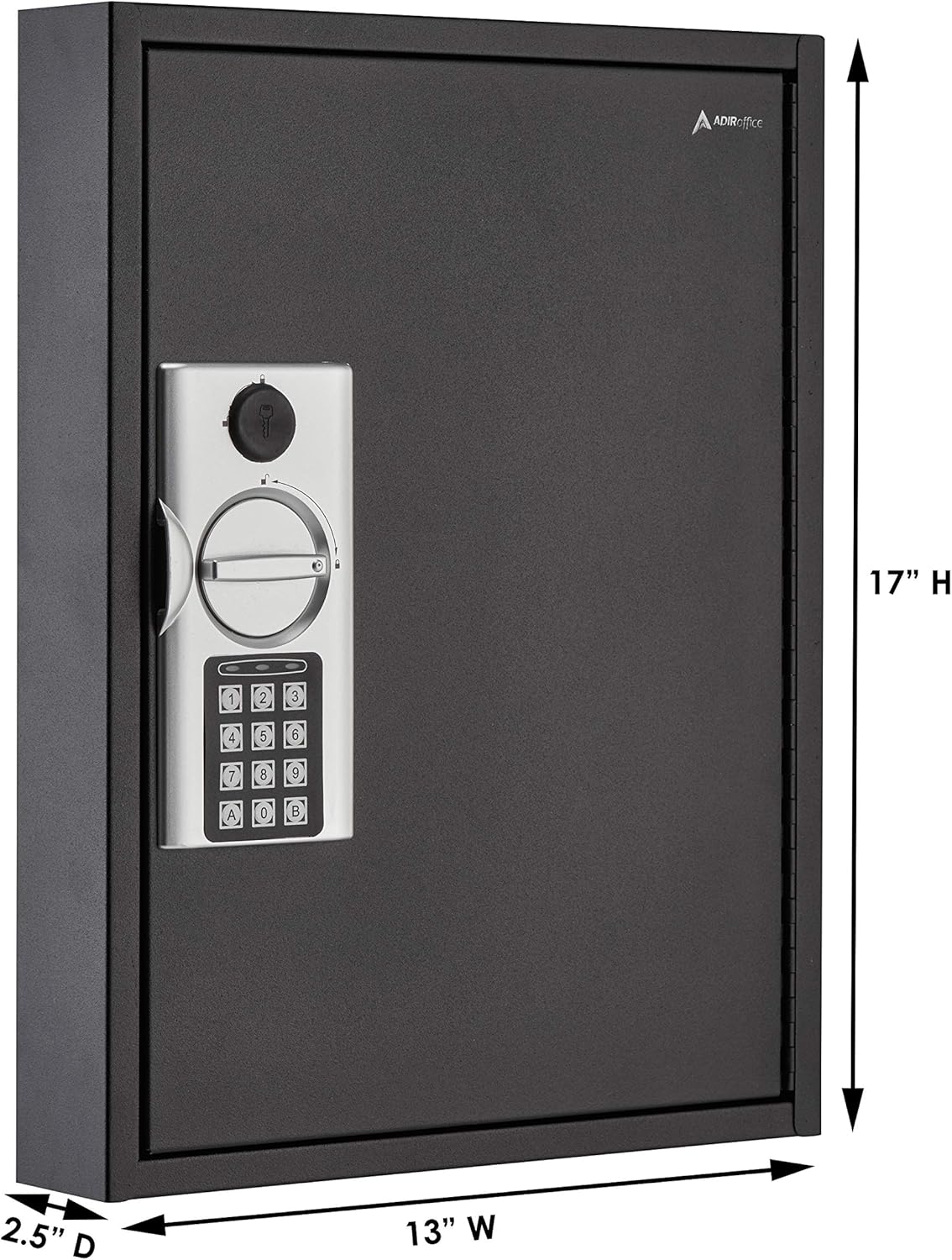 AdirOffice Key Holder Wall Mount - 60 Keys Lock Box with Code, Key Cabinet Wall Mount, Valet Parking Key Box, Car Dealer Key Cabinet - Space Saving Locking Key Box Wall Mount with Digital Lock