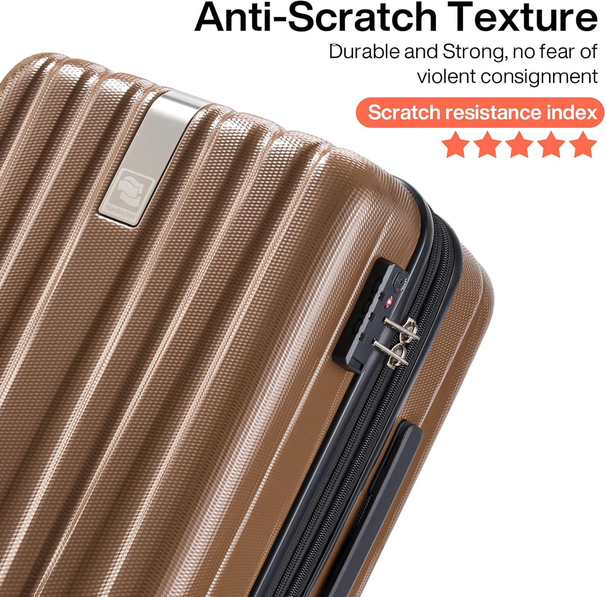 Hanke Luggage Sets 2 piece Carry On Luggage with Wheels PC Hard Shell Suitcases Lightweight Checked Travel Luggage Large Travel Suitcase Woman Men 20/29 Inch (Brown)