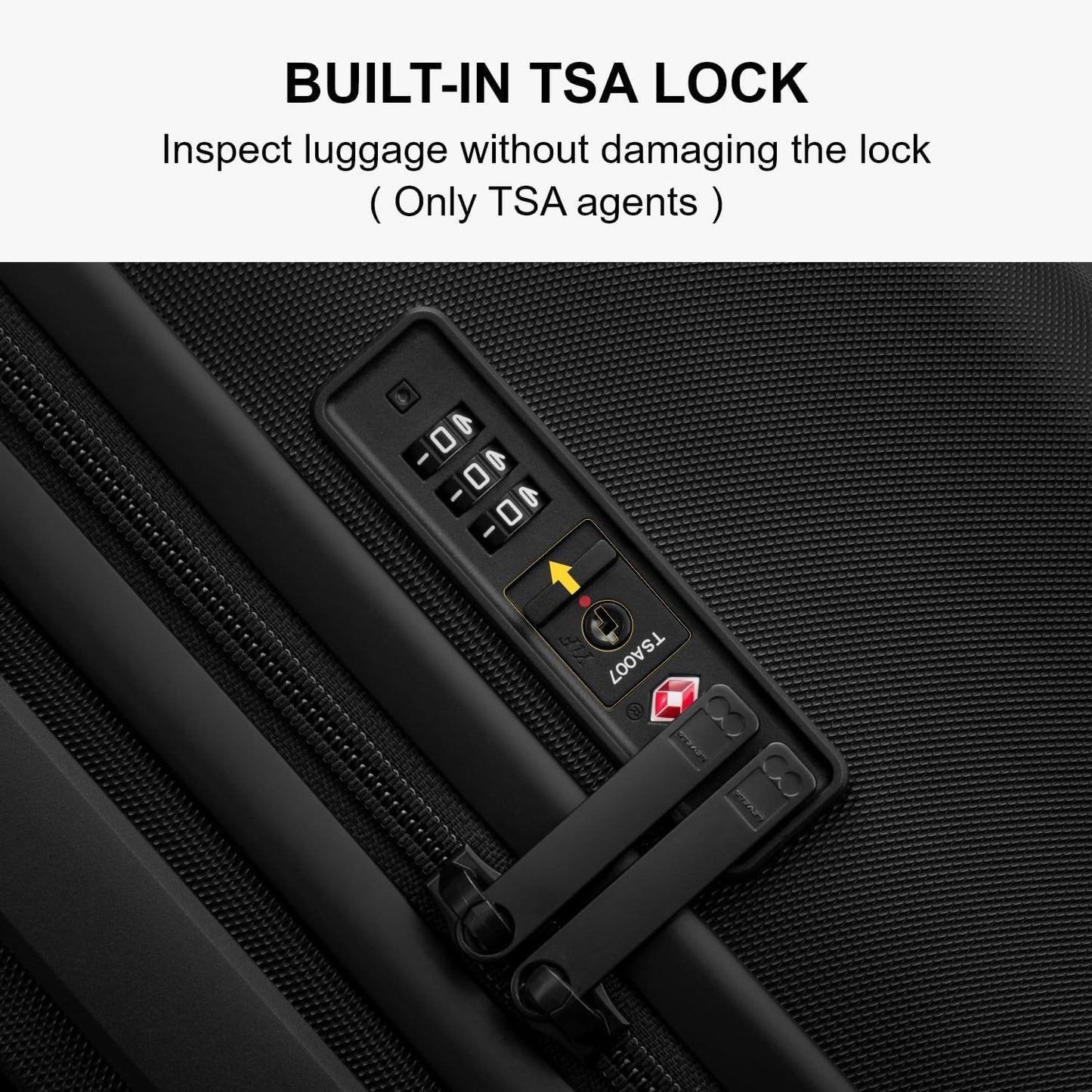 LEVEL8 Carry on Luggage Airline Approved, Small Carry-on Suitcases with Wheels, Lightweight Hardside Luminous Textured with Spinner Wheel, Tsa Lock, 18 Inch, Black