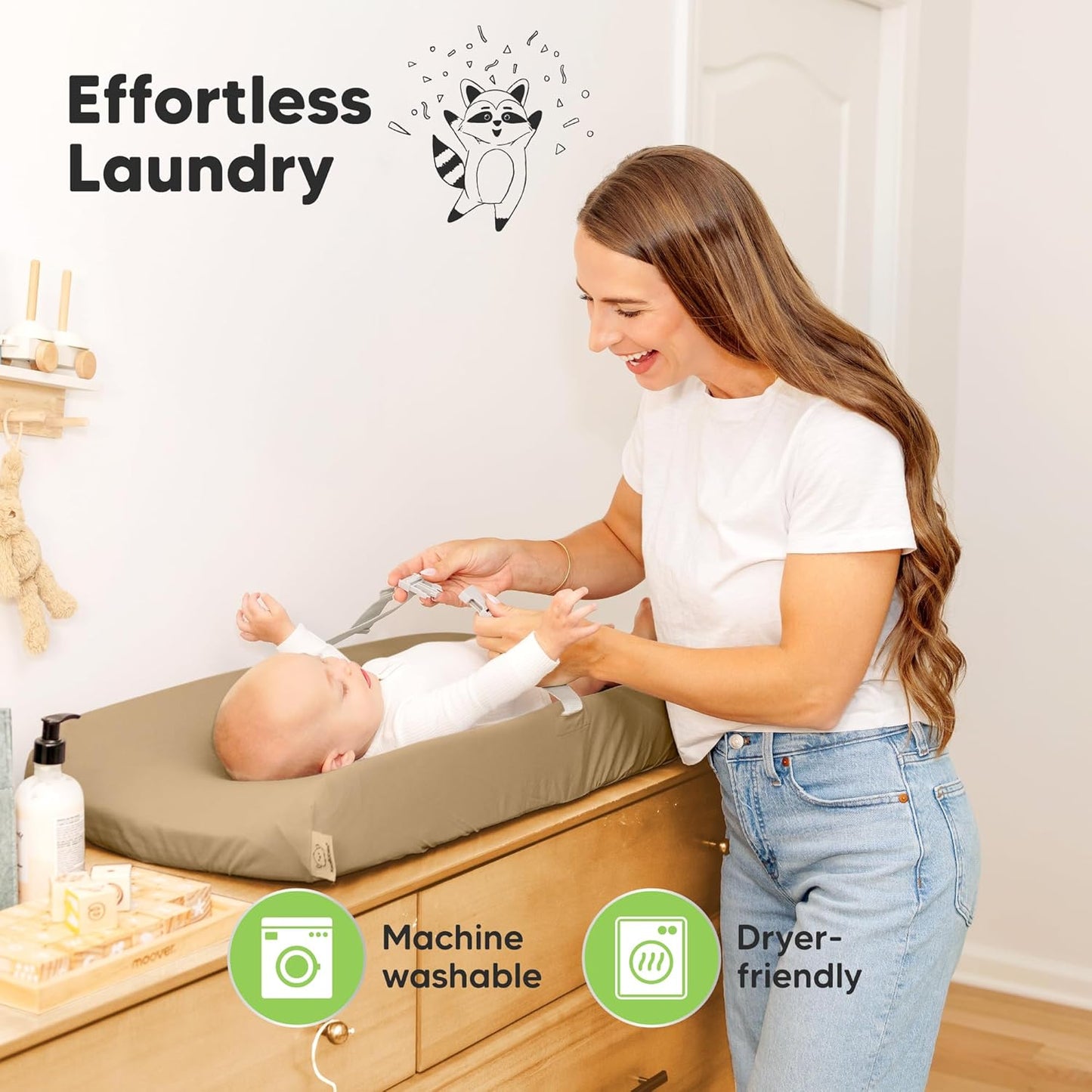 2-Pack Baby Changing Pad Covers for Girl, Boy, Neutral - Soft Viscose Derived from Bamboo Changing Table Pad Cover Sheets, Baby Nursery Diaper Changing Pad Cover, Contour Changing Pad Liner (Pecan)