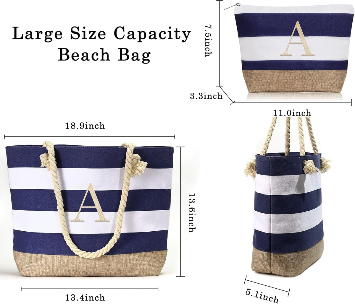 YOOLIFE Beach Bags for Women - Travel Canvas Beach Tote, Pool Waterproof Bag, Travel Essentials, Gifts for Women Birthday
