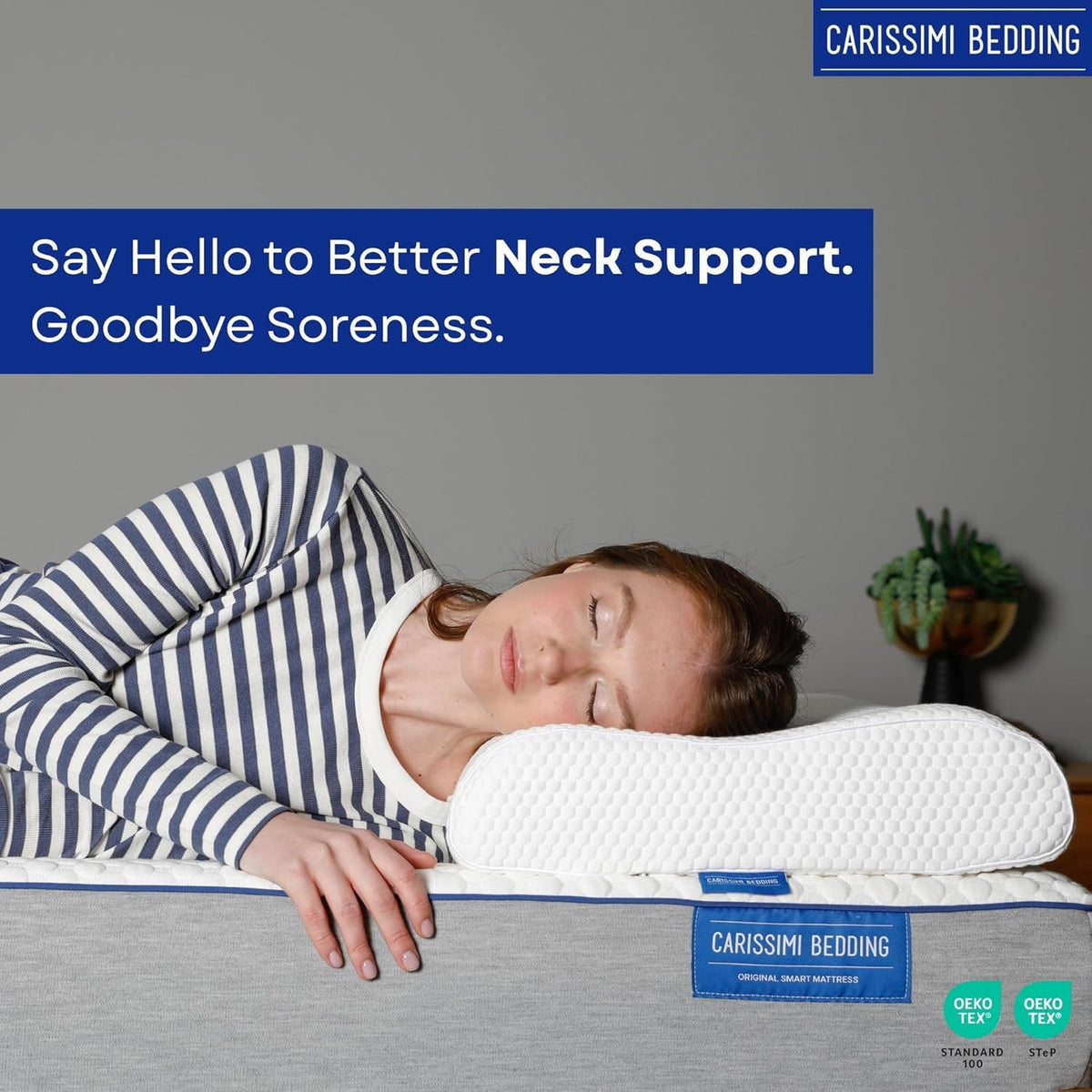 Original Contour Memory Foam Pillow with Bag – Ergonomic Cervical Neck Pillow for Side and Back Sleepers – Neck Alignment and Shoulder Support Design