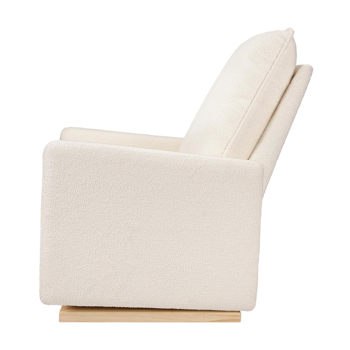 babyletto Cali Pillowback Chair and a Half Glider in Chantilly Fleece with Light Wood Base, Greenguard Gold and CertiPUR-US Certified