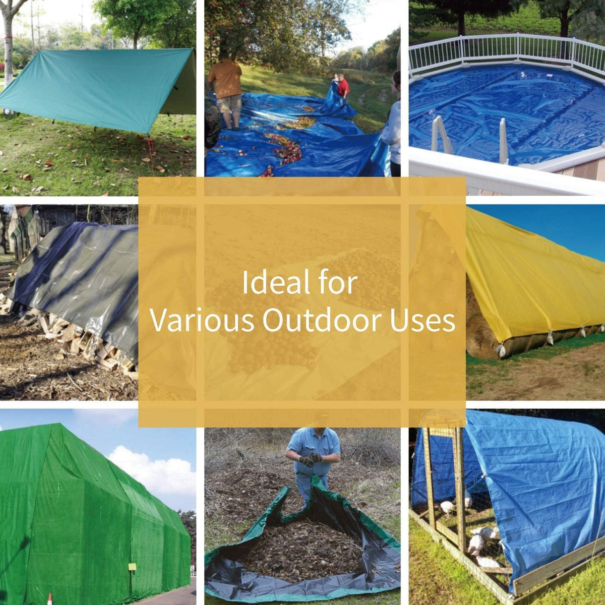 GUARD SHIELD Tarp Green 10x12 Feet Multi Purpose Waterproof Poly Tarp Cover 5mil (2-Pack)