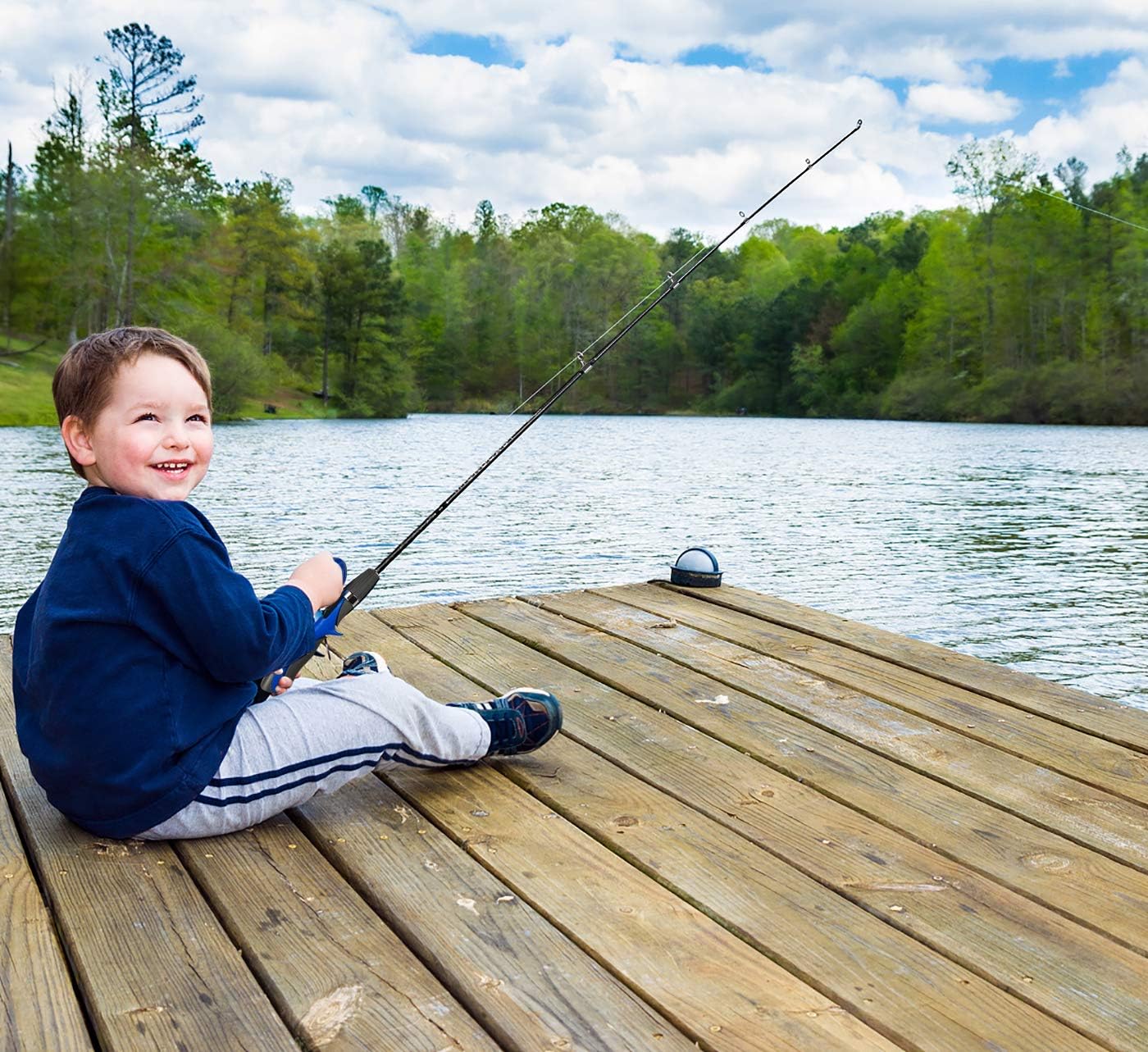 Urban Deco Kids Fishing Pole Set Portable Telescopic Kids Fishing Rod and Reel Combo Kit with Tackle Box for Beginners, Boys,Girls,Youth,Children