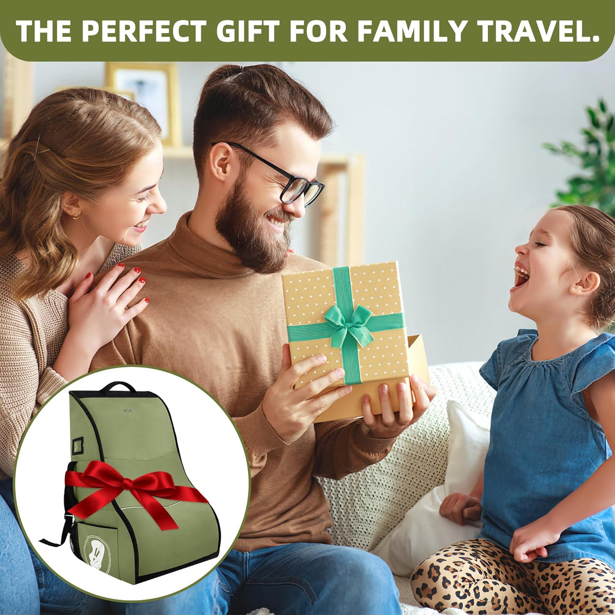 Padded Car Seat Travel Bag for Airplane β Waterproof Heavy Duty Carseat Backpack for Airport β Fits Infant, Convertible & Booster Seats β Airline Approved Travel Car Seat Cover