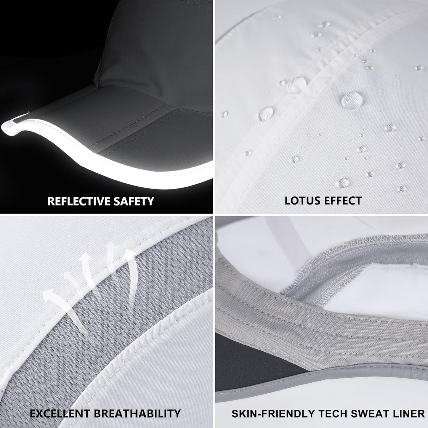 GADIEMKENSD Reflective Folding Outdoor Hat Unstructured Design UPF 50+ Sun Protection Sport Hats for Womens and Mens