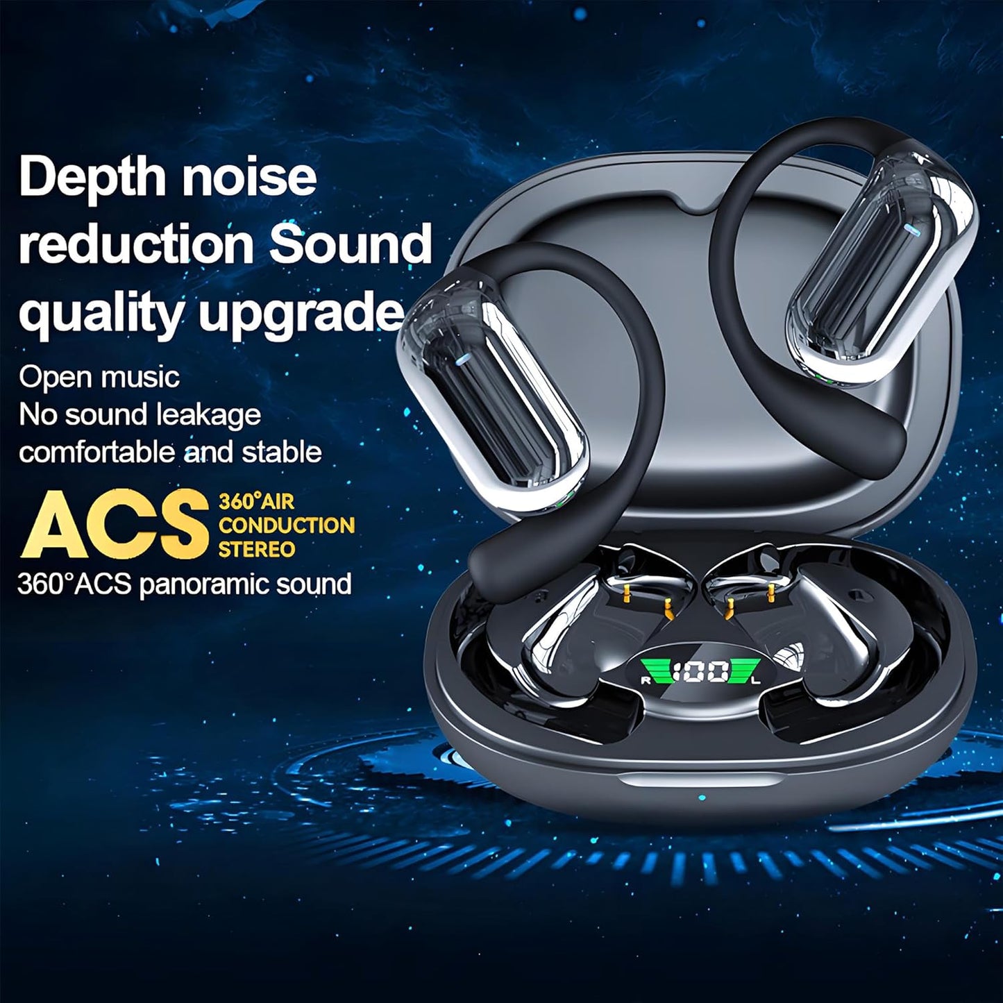 Wireless Earbuds, Translation Earbuds Real Time- Audifonos Traductores Inglés Español, 3-in-1 Translator Earbuds with 144 Languages, HF Sound, Bluetooth 5.4 Headphones for Travel Sport Workout (White)