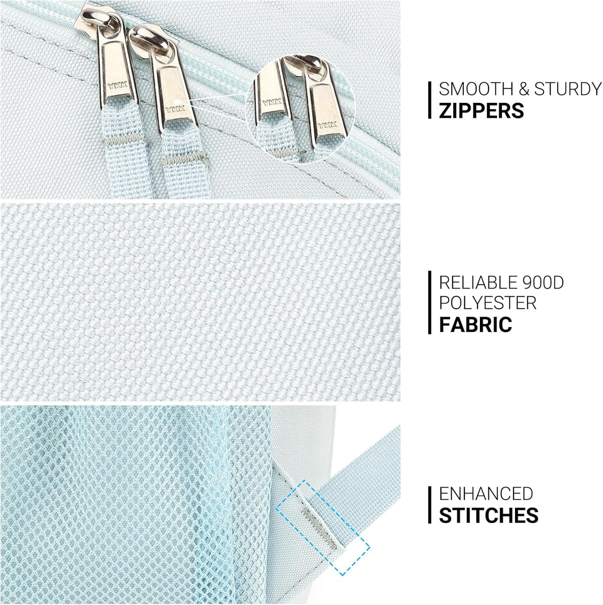 ZORFIN 26L Backpack for College, and Travel: Water Resistant Bookbag - Light Gray Blue