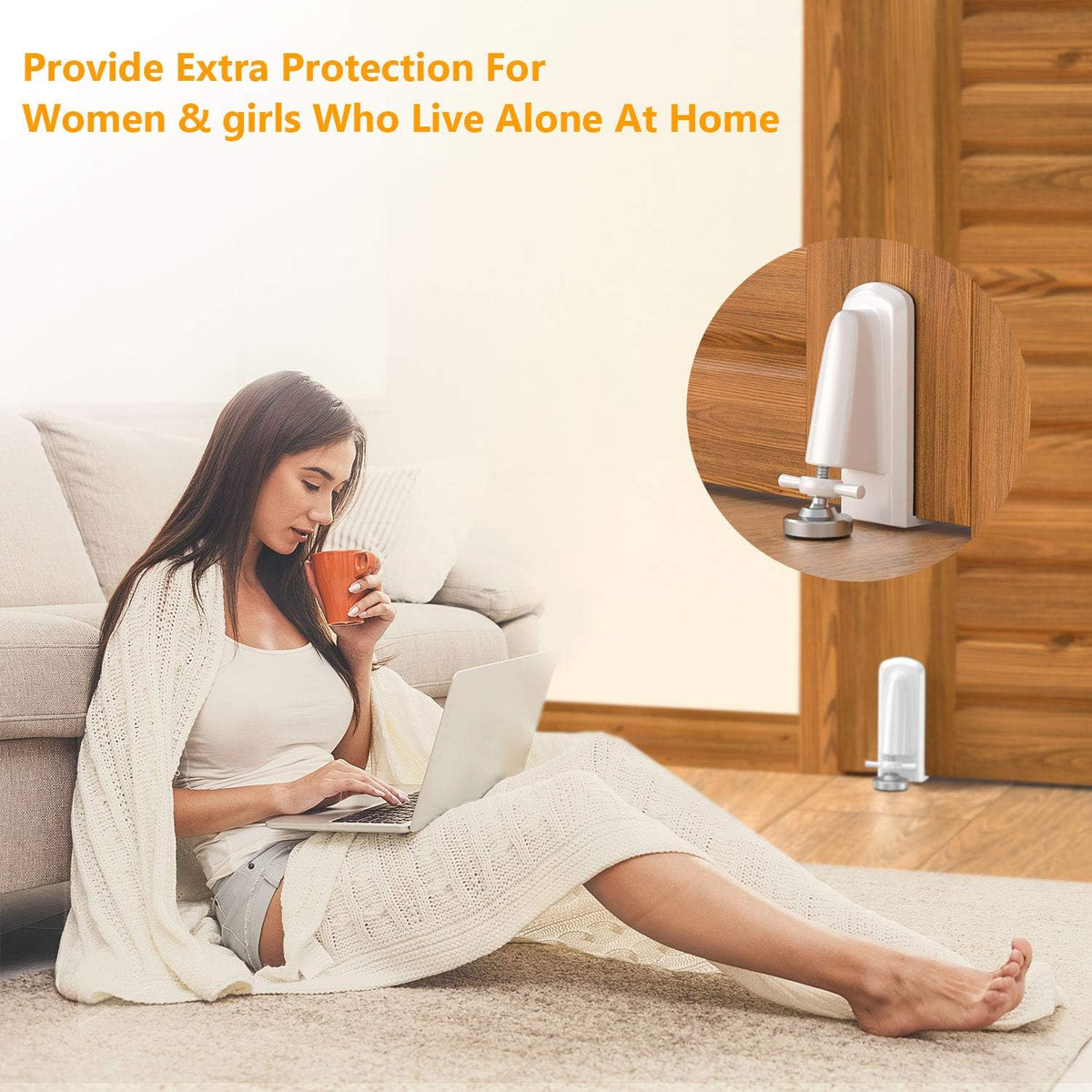 Portable Door Jammer for Travel - Door Stoppers Security Anti Theft,Apartment Hotel Room Protection - Door Lock Stopper Security Device for Women/Homeowner/Children/Tourist Safety
