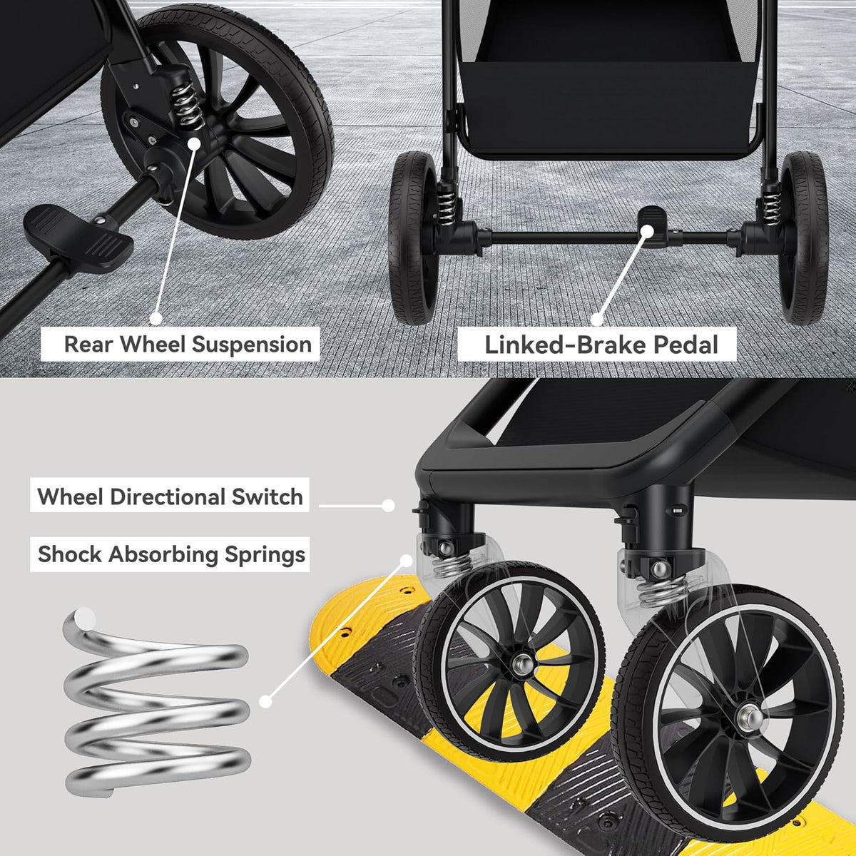 Baby Stroller 2 in 1 Newborn Convertible Stroller Bassinet for Infant New Born Pushchair 0-36 Month