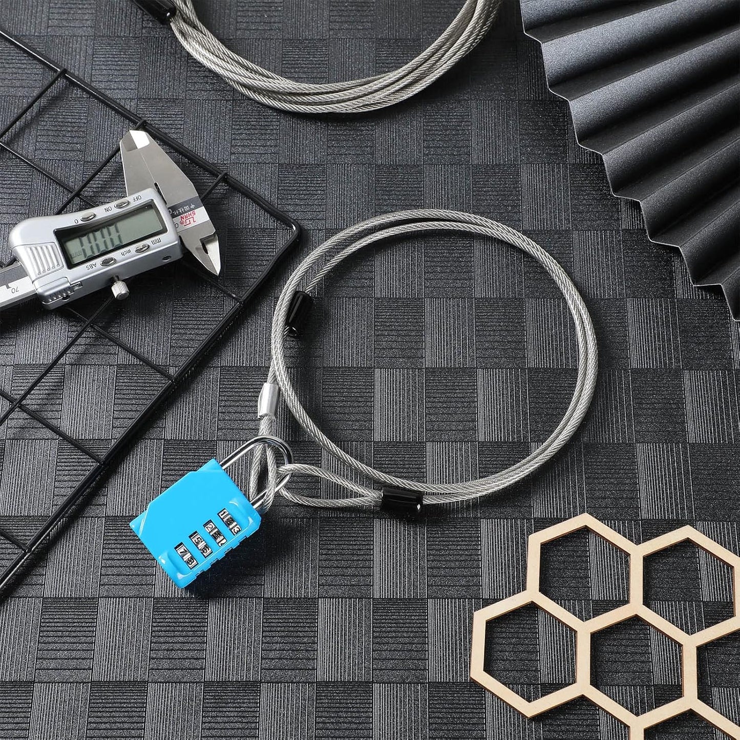 12 Pack Security Cable Luggage Lock with Loops 4ft 3mm Braided Steel Coated Bike Cable Wire Double Loop Anti Theft Safety for U Lock, Padlock and Disc Lock